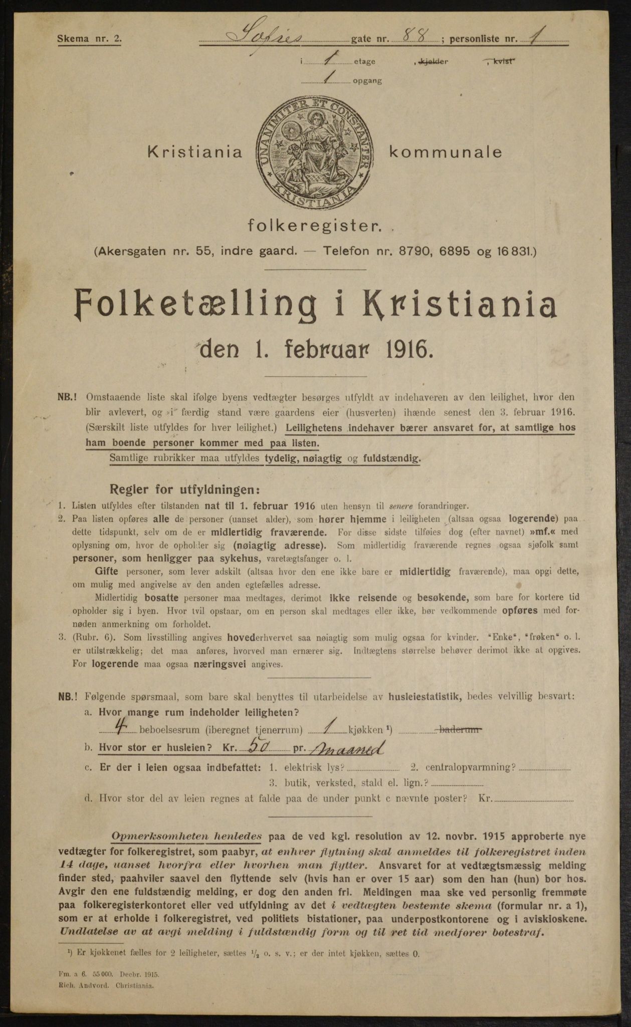 OBA, Kommunal folketelling 1.2.1916 for Kristiania, 1916, s. 101822