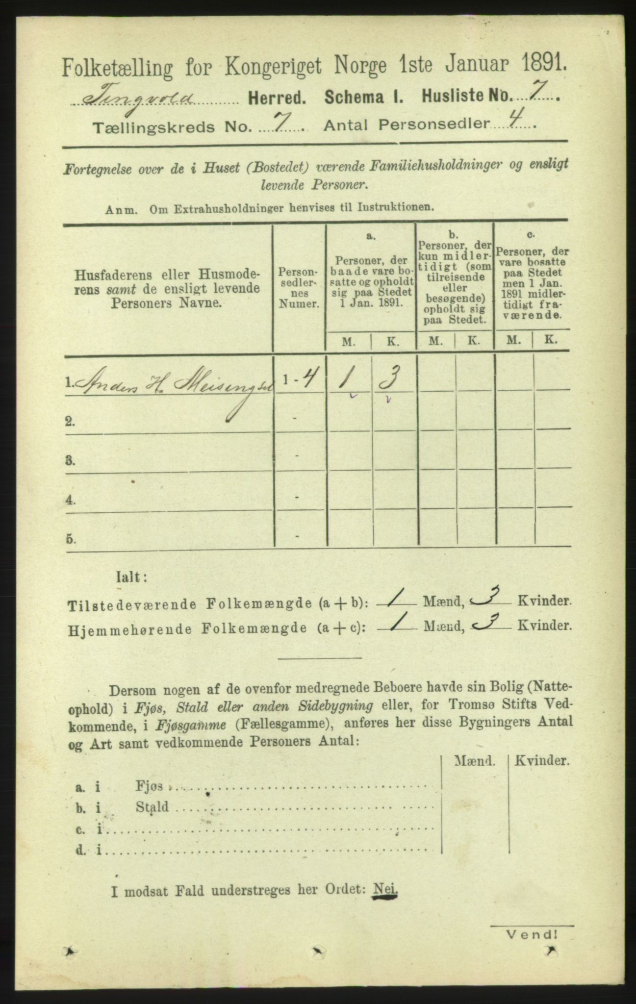 RA, Folketelling 1891 for 1560 Tingvoll herred, 1891, s. 2840