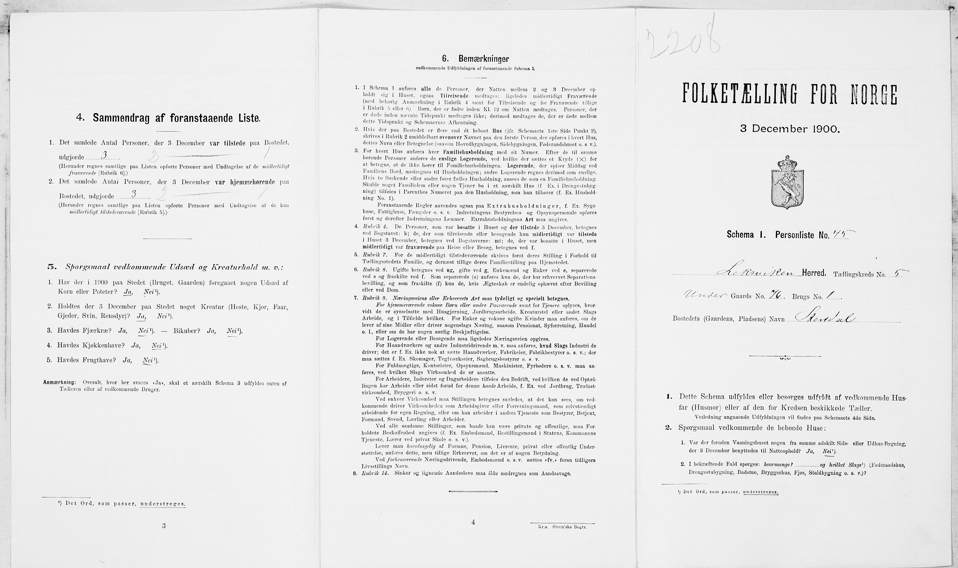 SAT, Folketelling 1900 for 1718 Leksvik herred, 1900, s. 739