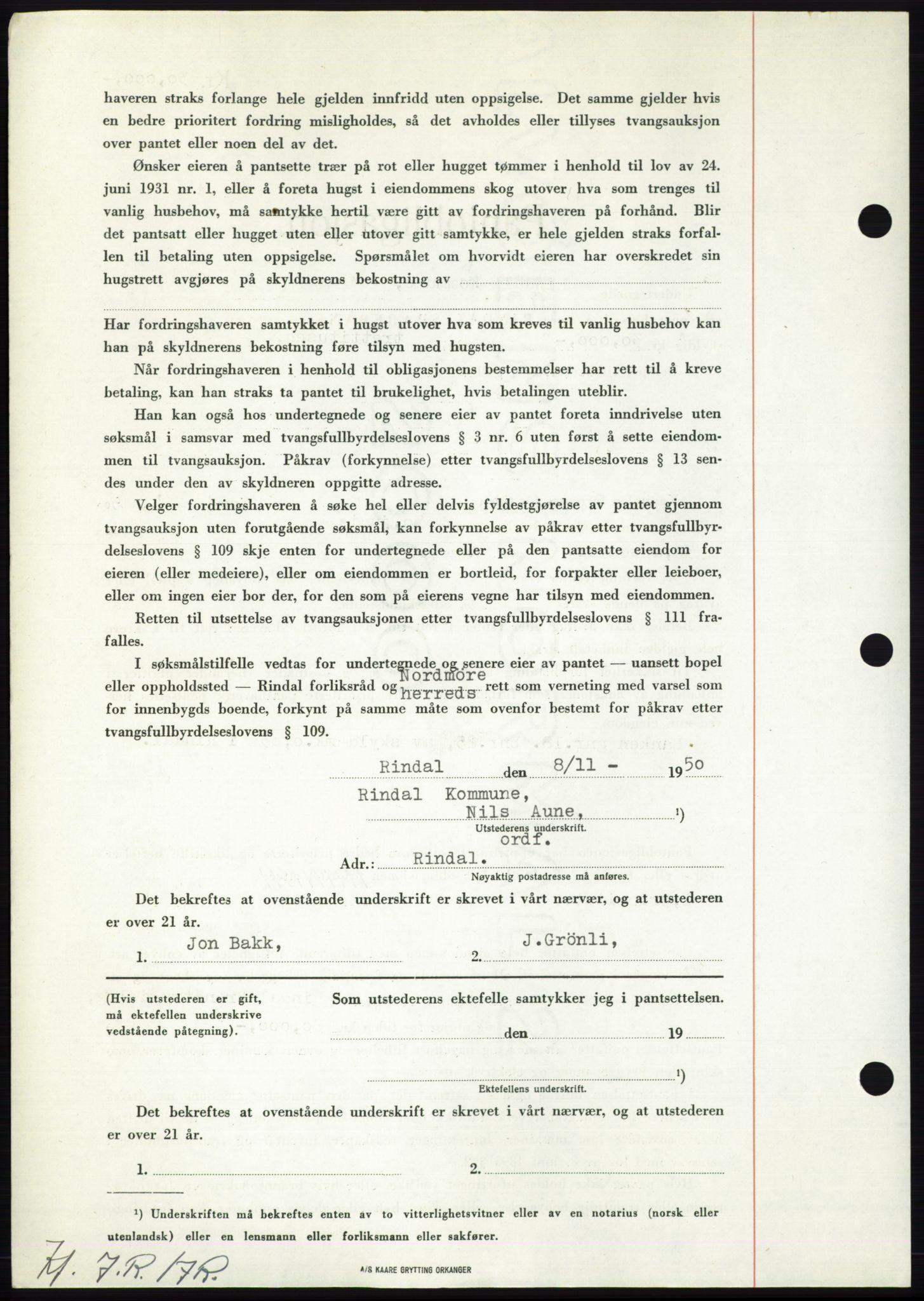 Nordmøre sorenskriveri, AV/SAT-A-4132/1/2/2Ca: Pantebok nr. B106, 1950-1950, Dagboknr: 3867/1950