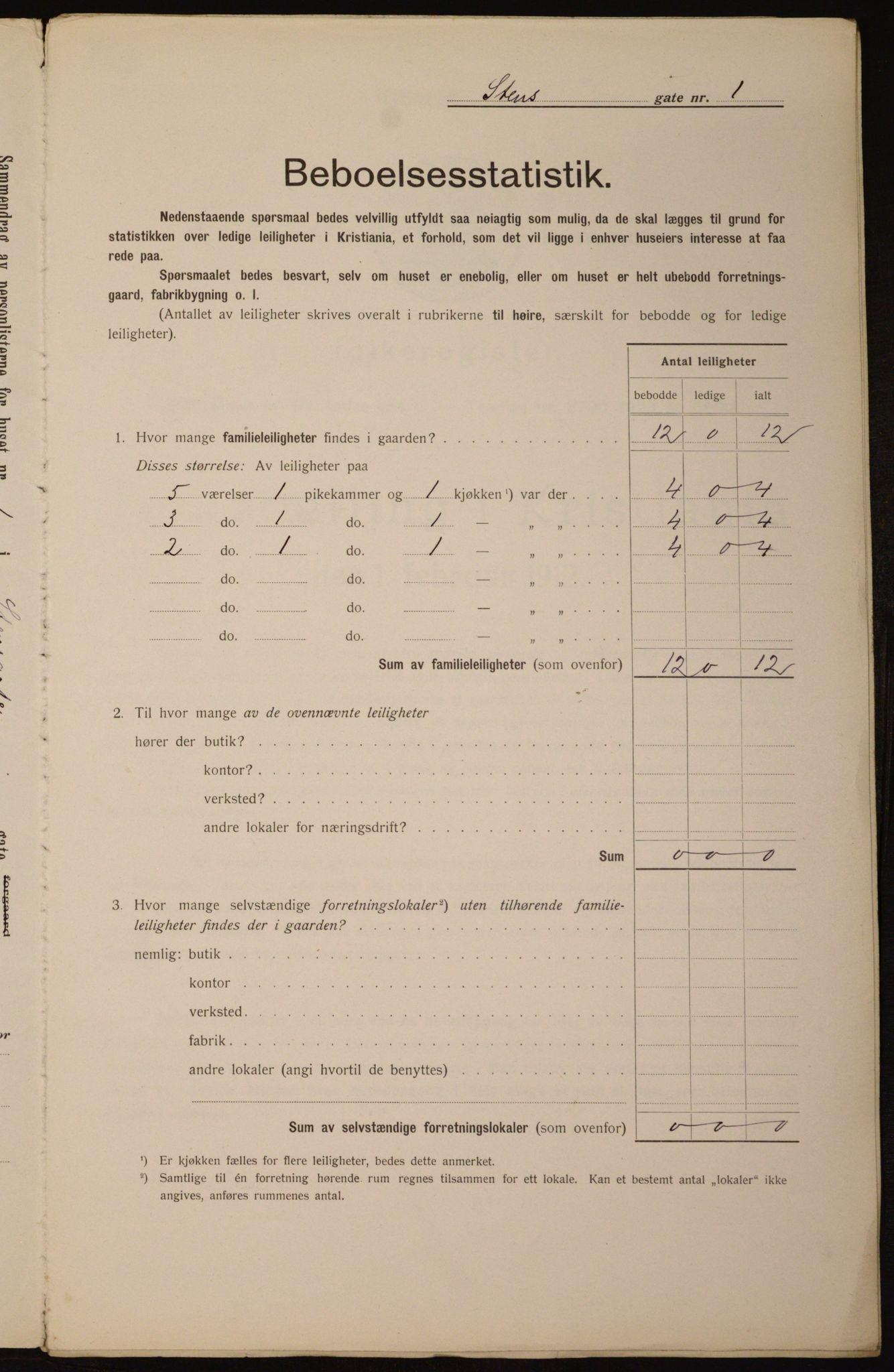 OBA, Kommunal folketelling 1.2.1912 for Kristiania, 1912, s. 101638