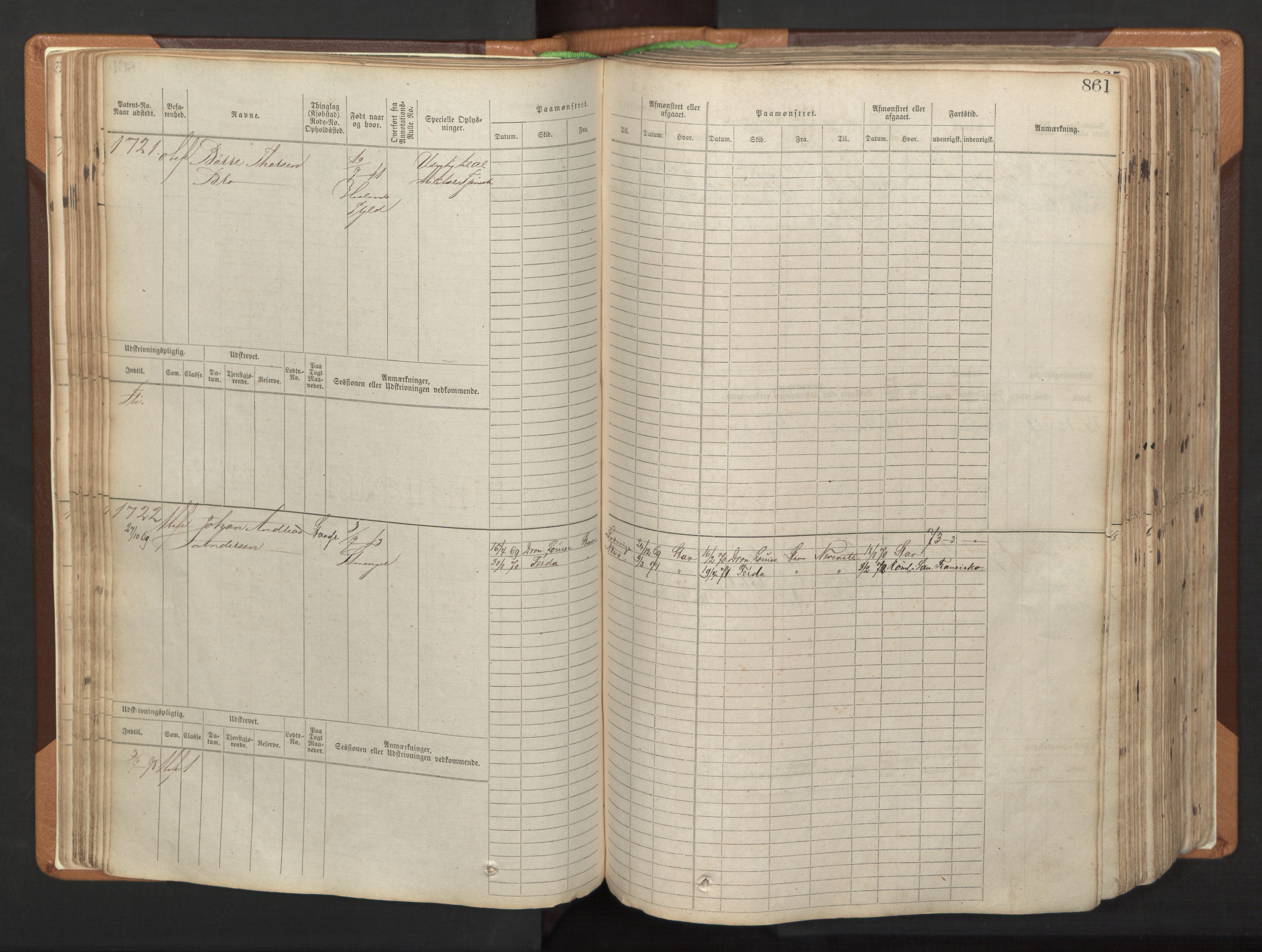 Stavanger sjømannskontor, AV/SAST-A-102006/F/Fb/Fbb/L0006: Sjøfartshovedrulle, patentnr. 1607-2402 (del 3), 1869-1880, s. 60