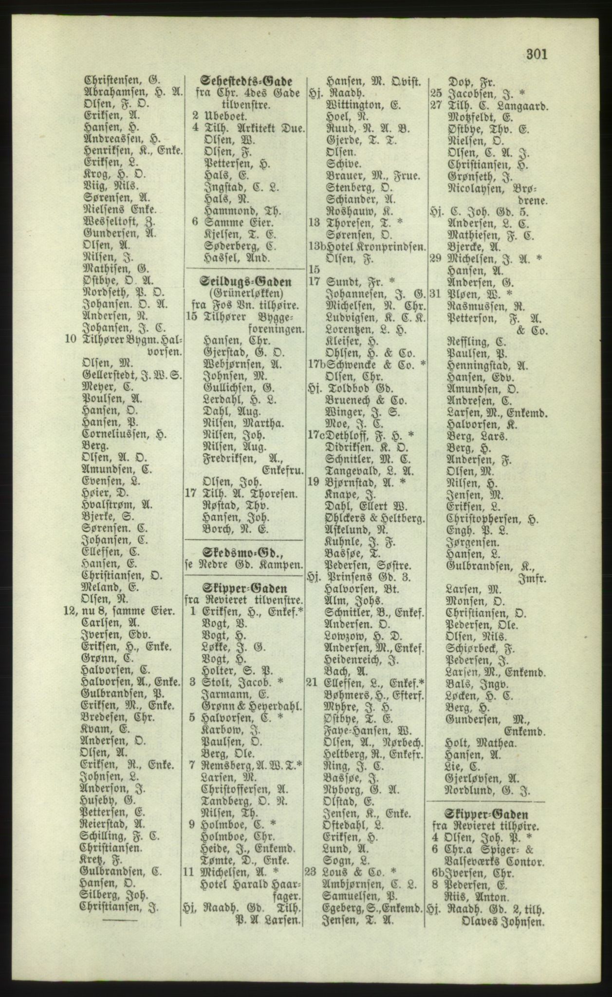 Kristiania/Oslo adressebok, PUBL/-, 1881, s. 301