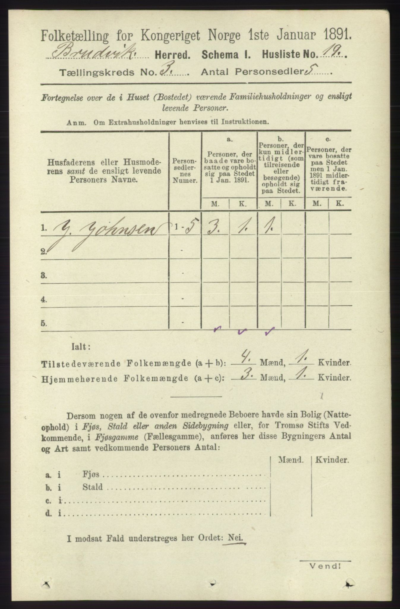 RA, Folketelling 1891 for 1251 Bruvik herred, 1891, s. 814