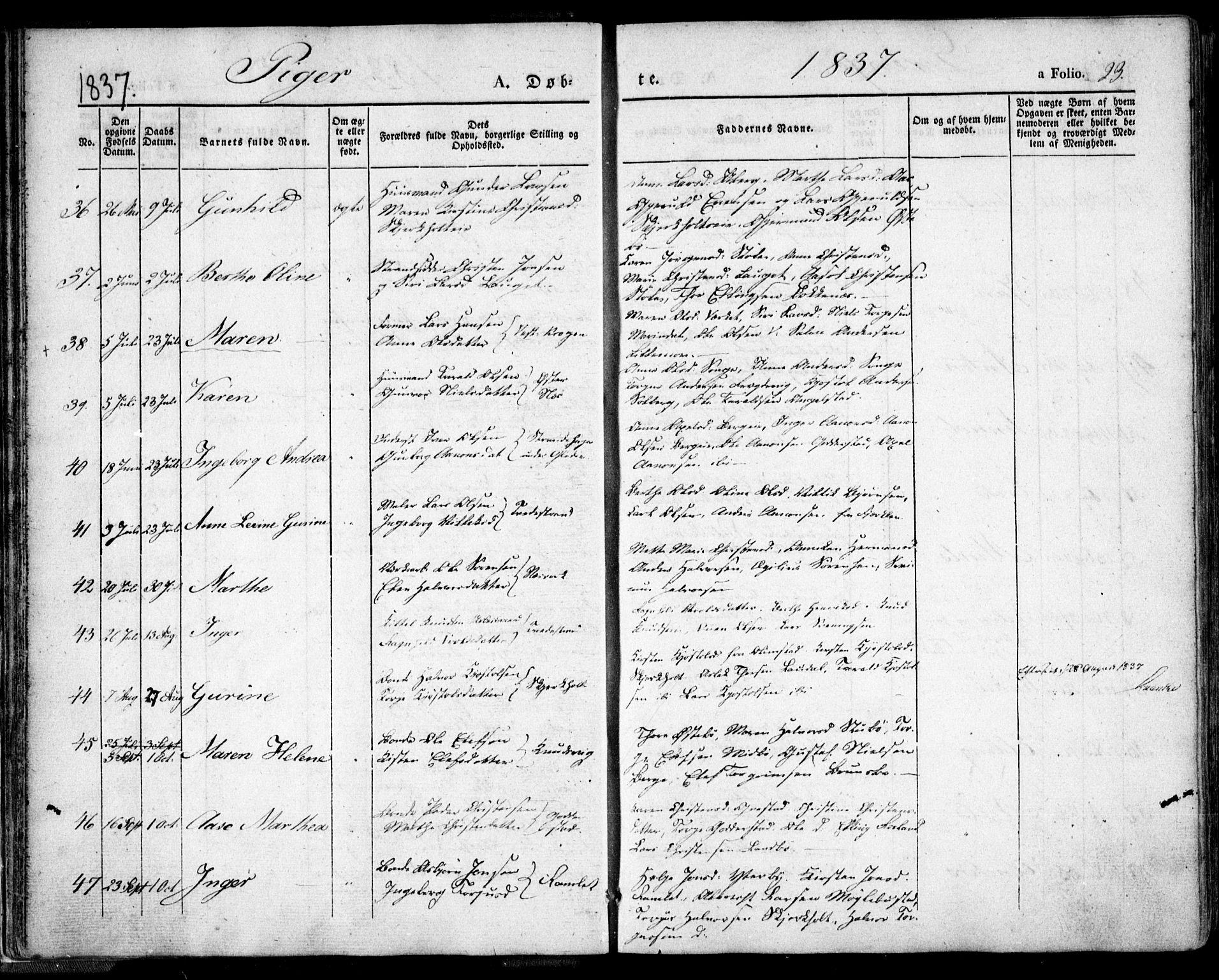 Holt sokneprestkontor, AV/SAK-1111-0021/F/Fa/L0007: Ministerialbok nr. A 7, 1836-1848, s. 23