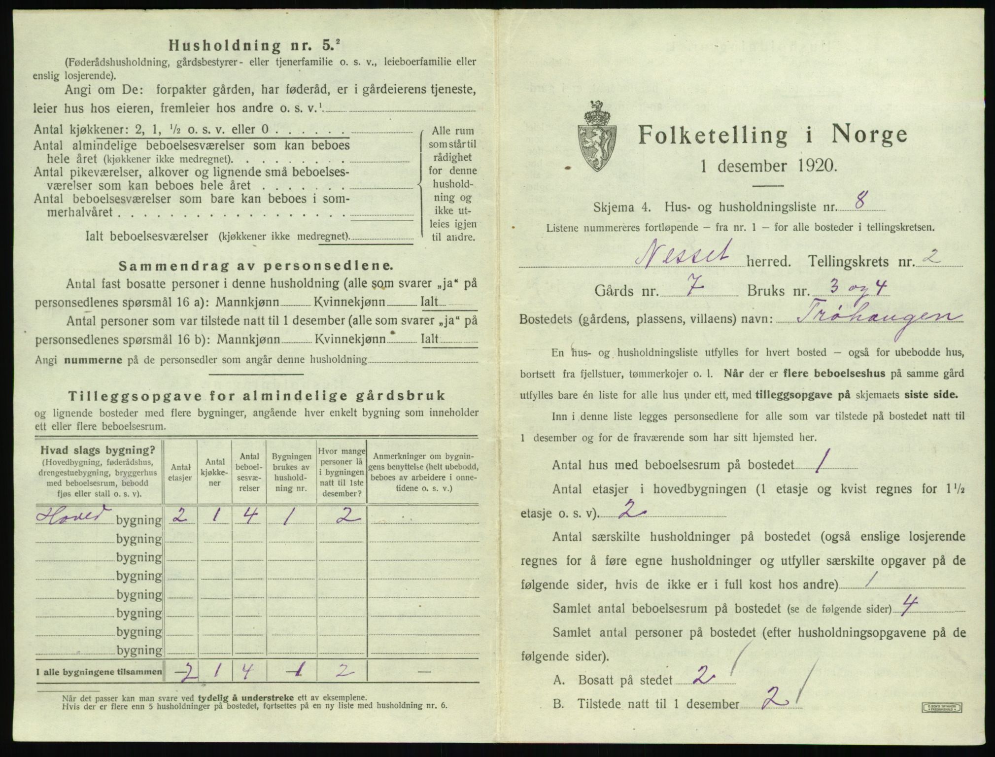 SAT, Folketelling 1920 for 1543 Nesset herred, 1920, s. 112