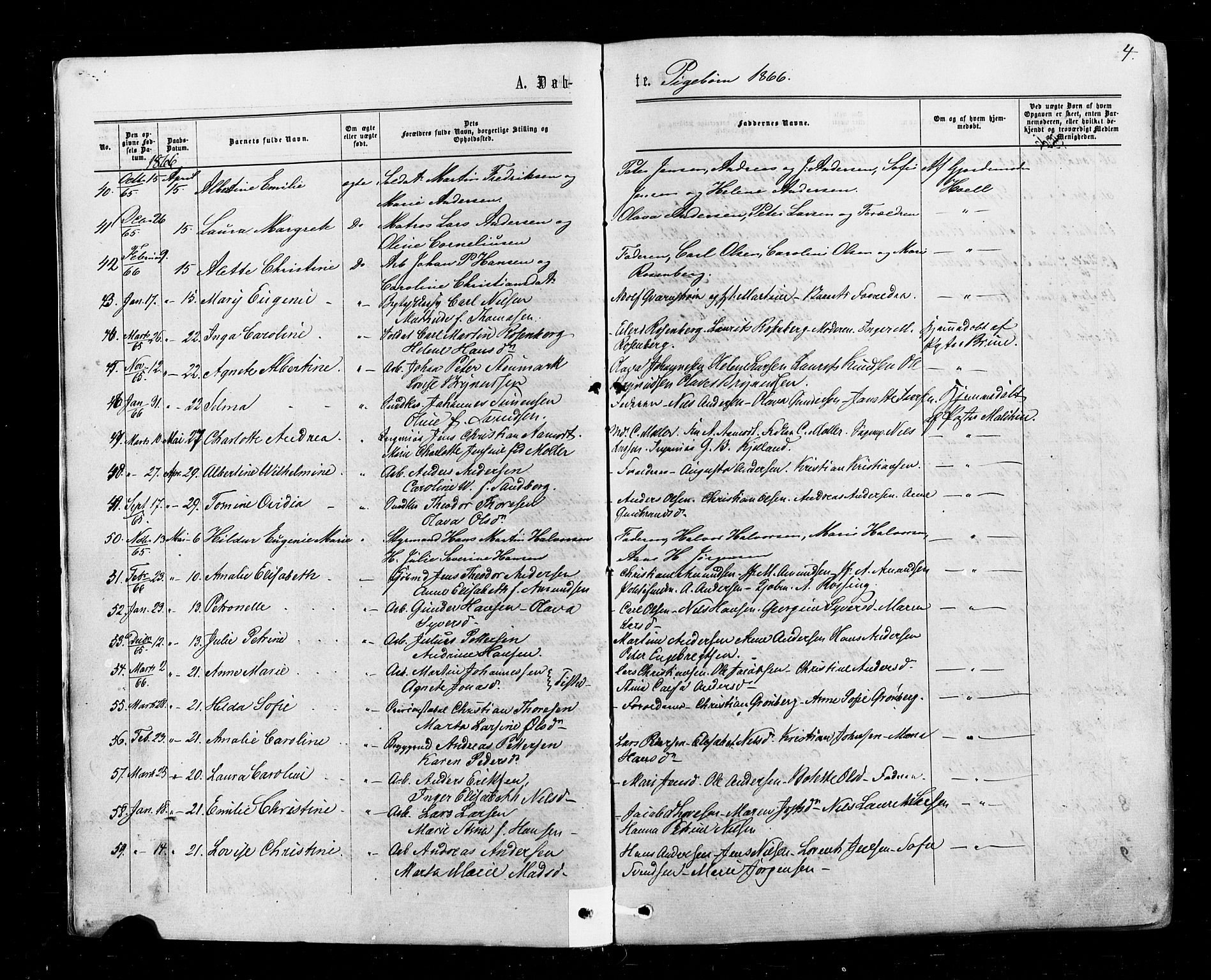 Halden prestekontor Kirkebøker, AV/SAO-A-10909/F/Fa/L0009: Ministerialbok nr. I 9, 1866-1877, s. 4