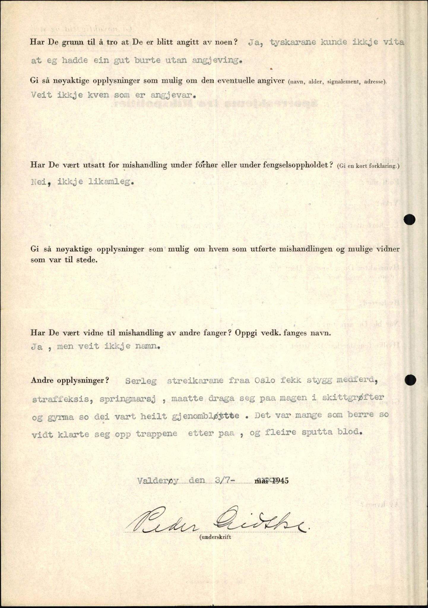Rikspolitisjefen, AV/RA-S-1560/L/L0005: Gidske, Peder Martin -  Hansell, Georg, 1940-1945, s. 2