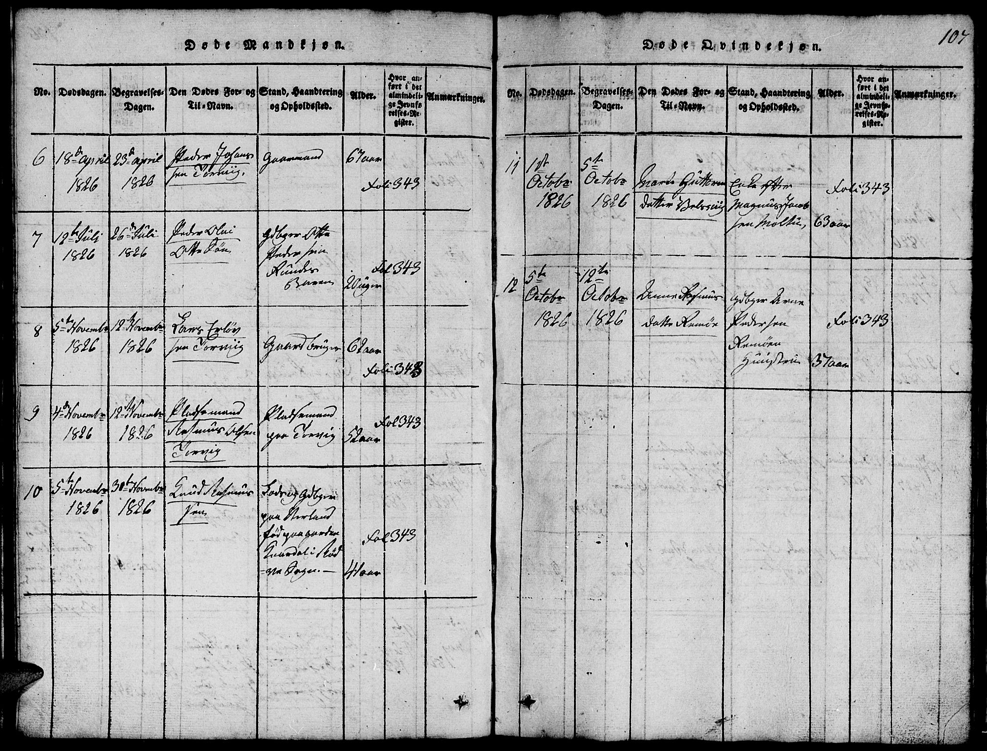 Ministerialprotokoller, klokkerbøker og fødselsregistre - Møre og Romsdal, SAT/A-1454/507/L0078: Klokkerbok nr. 507C01, 1816-1840, s. 107