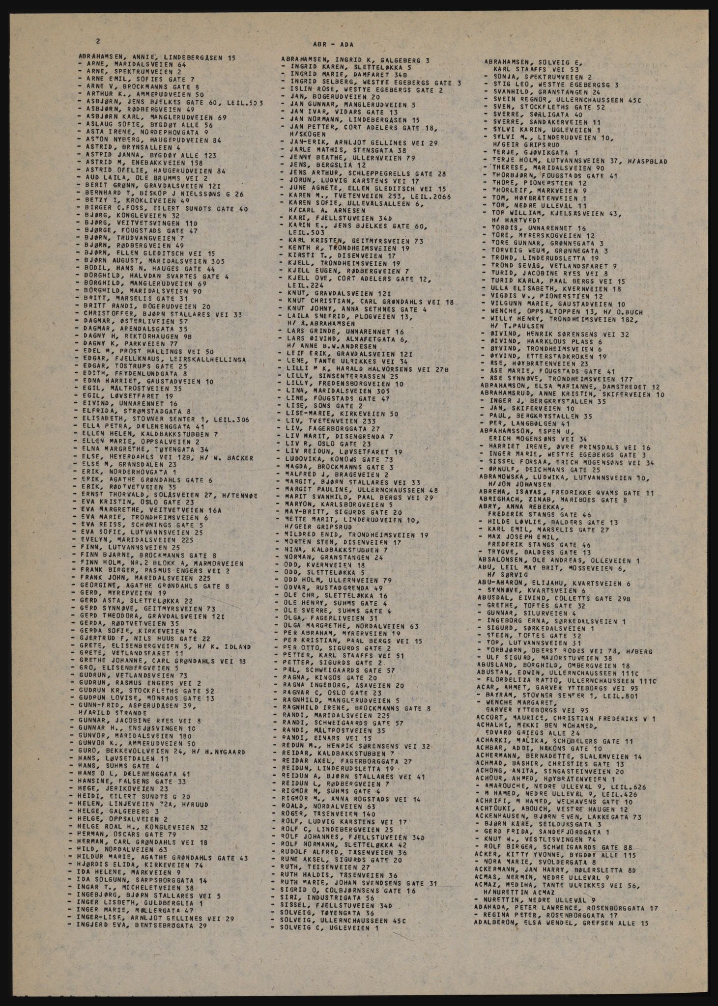 Kristiania/Oslo adressebok, PUBL/-, 1982-1983, s. 2