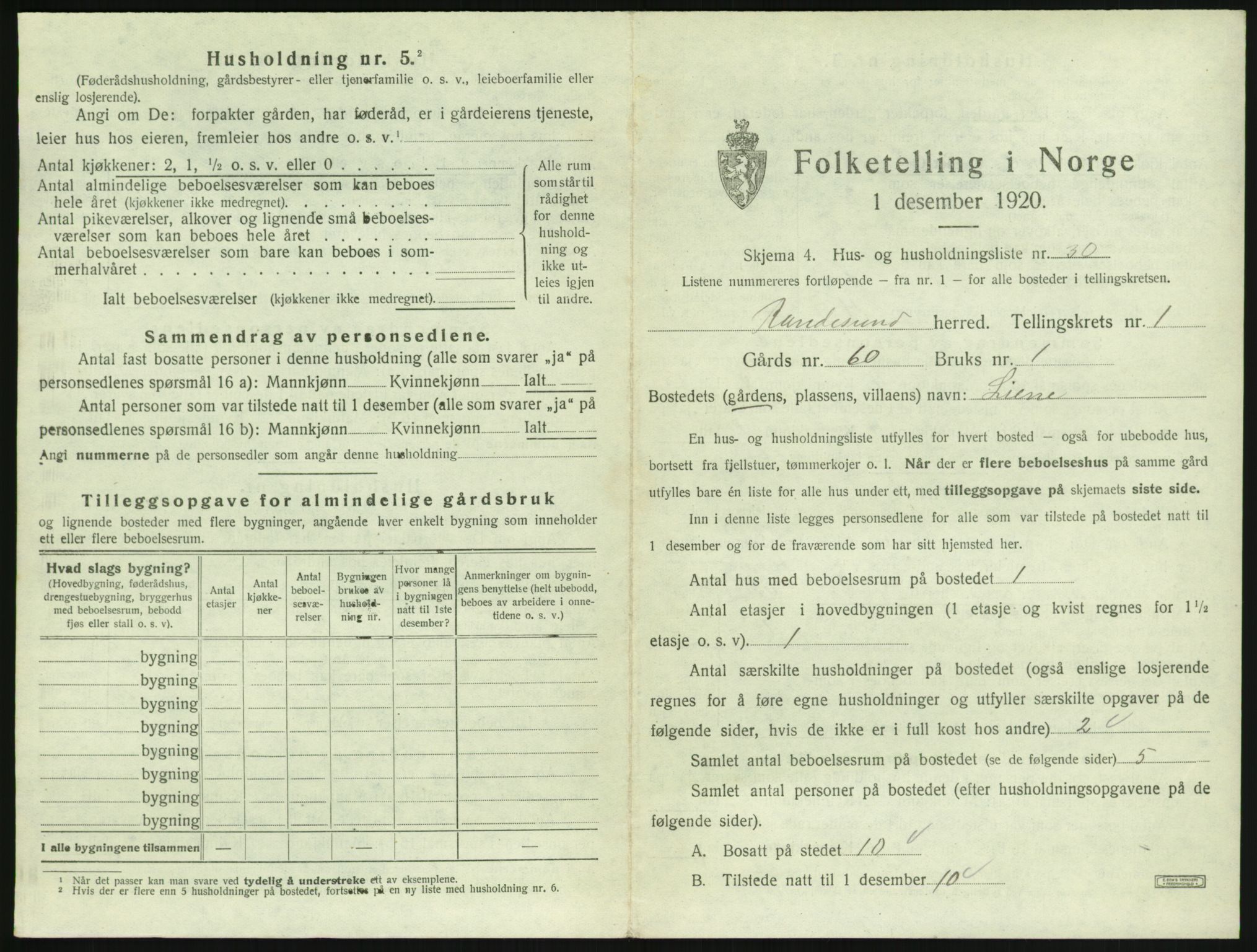 SAK, Folketelling 1920 for 1011 Randesund herred, 1920, s. 90