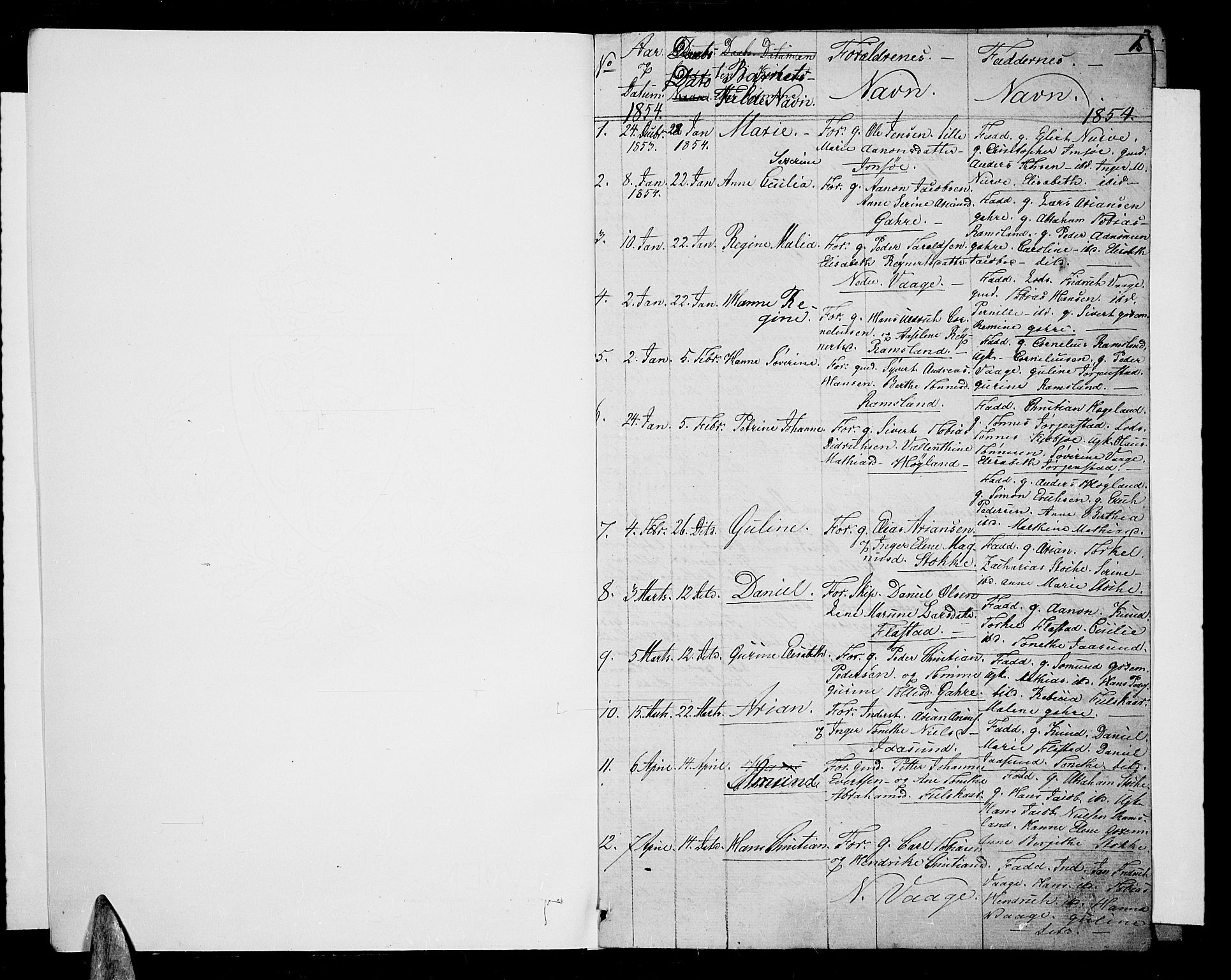 Sør-Audnedal sokneprestkontor, AV/SAK-1111-0039/F/Fb/Fba/L0002: Klokkerbok nr. B 2, 1853-1878, s. 1