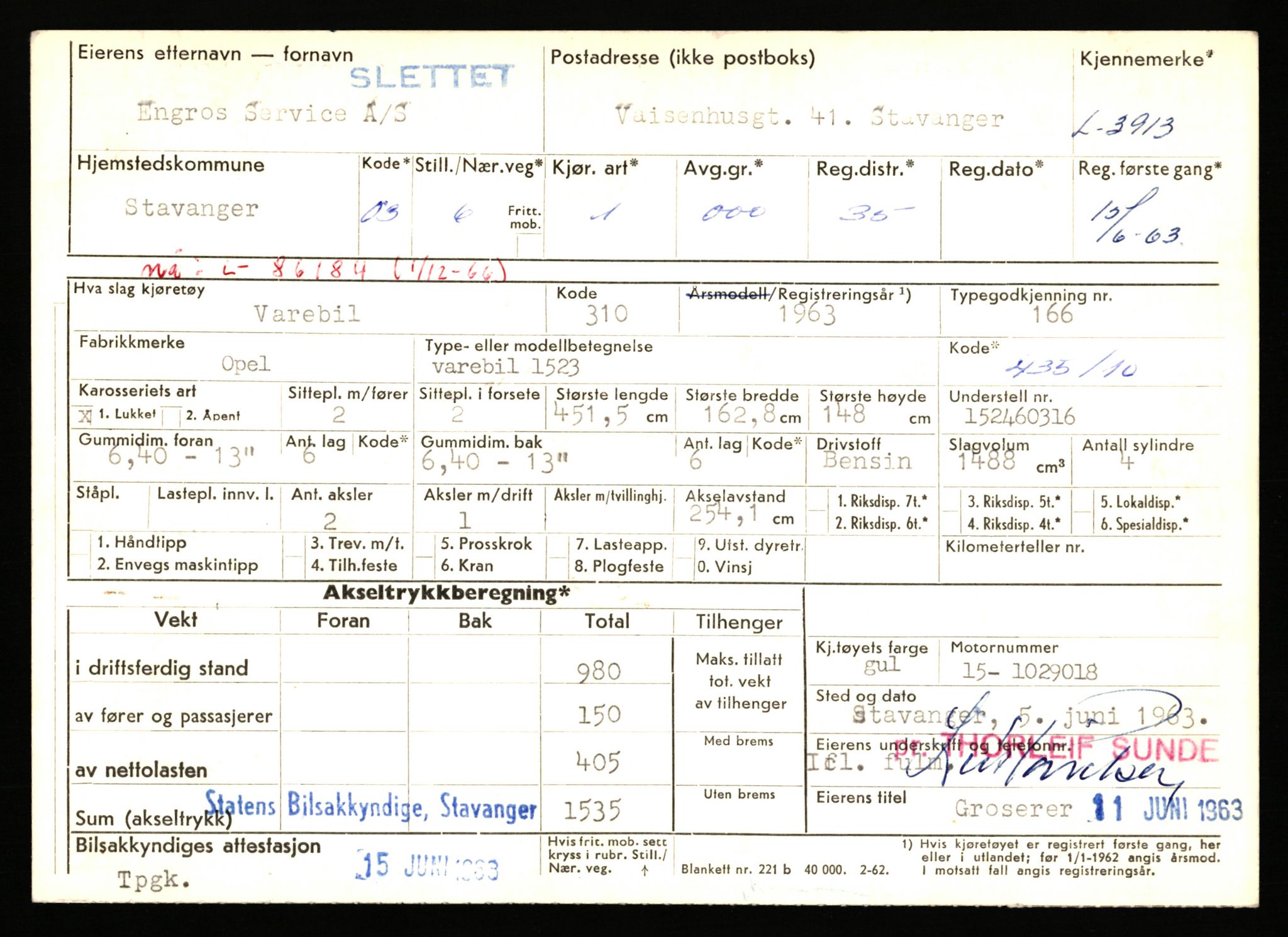 Stavanger trafikkstasjon, AV/SAST-A-101942/0/F/L0011: L-3700 - L-4199, 1930-1971, s. 1249
