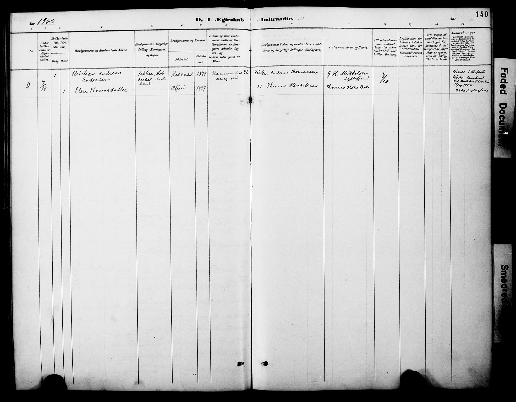 Loppa sokneprestkontor, SATØ/S-1339/H/Ha/L0008kirke: Ministerialbok nr. 8, 1889-1907, s. 140