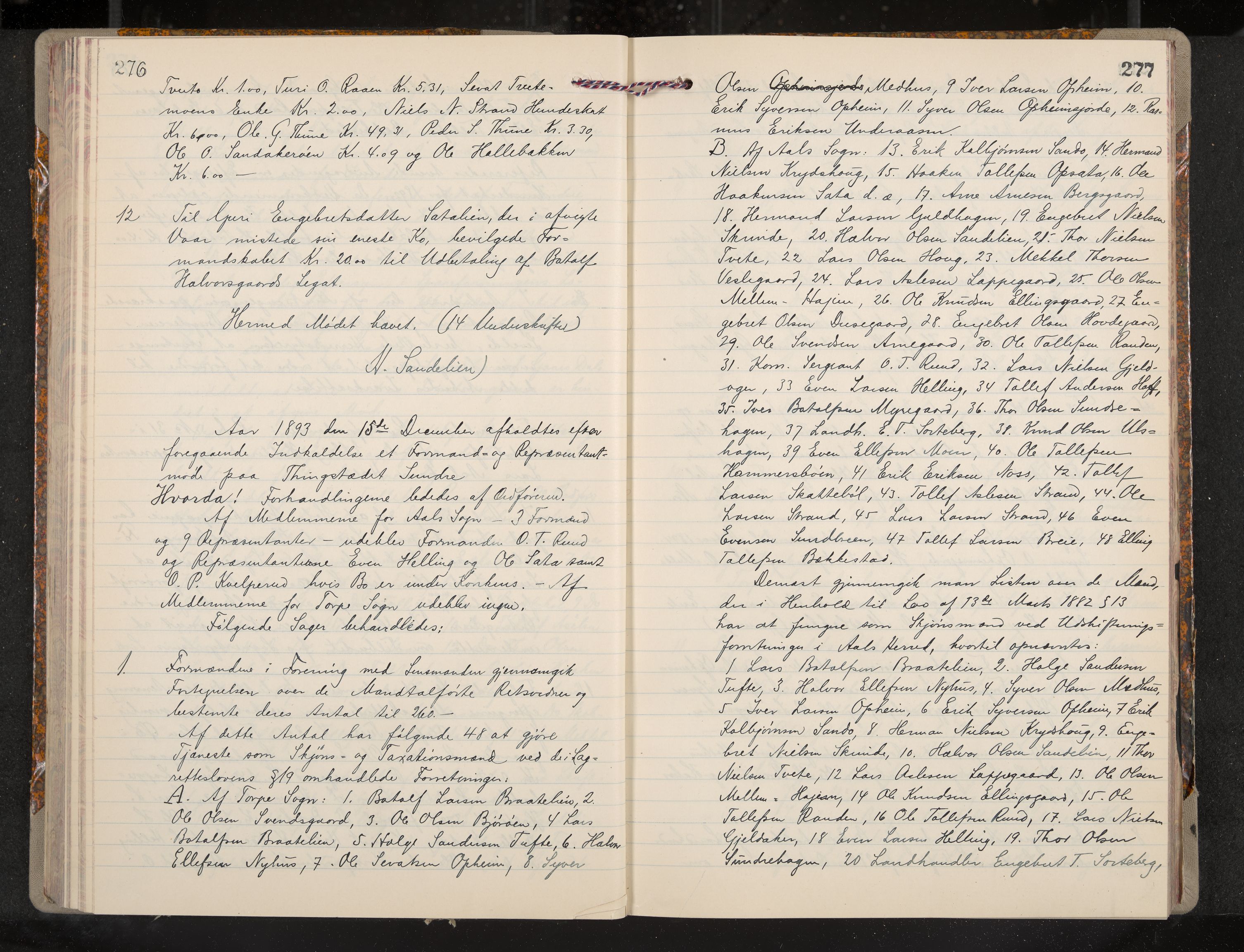 Ål formannskap og sentraladministrasjon, IKAK/0619021/A/Aa/L0004: Utskrift av møtebok, 1881-1901, s. 276-277