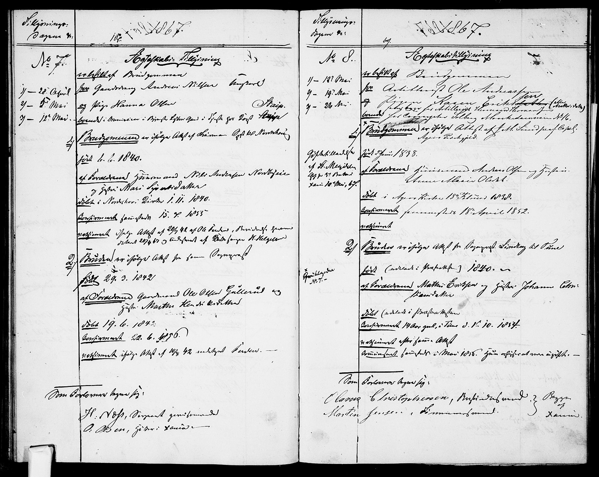 Garnisonsmenigheten Kirkebøker, AV/SAO-A-10846/H/Ha/L0006: Lysningsprotokoll nr. I 6, 1856-1872