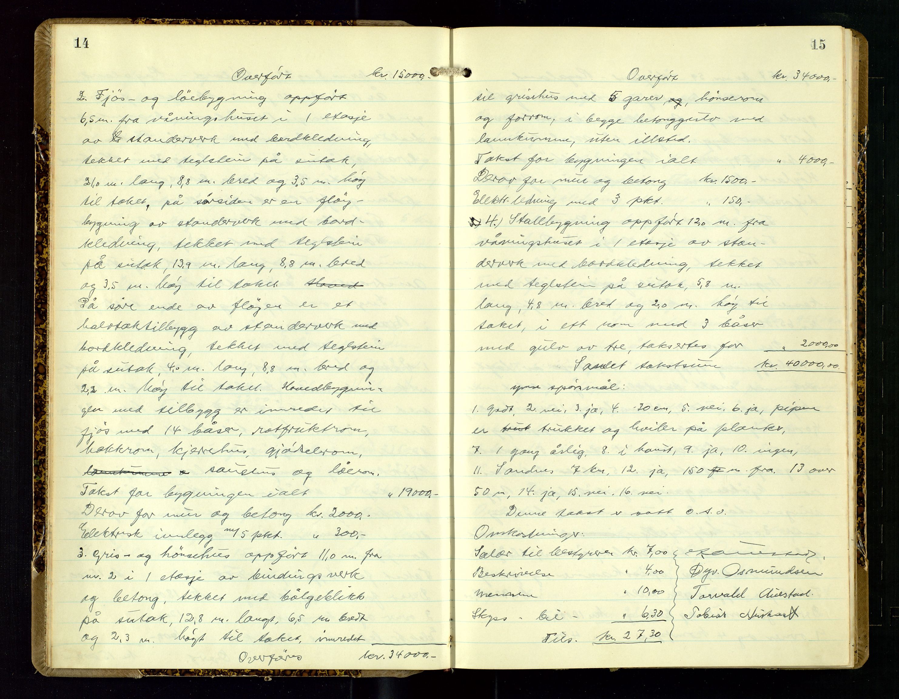 Høyland/Sandnes lensmannskontor, AV/SAST-A-100166/Goa/L0007: "Branntakstprotokoll", 1942-1943, s. 14-15