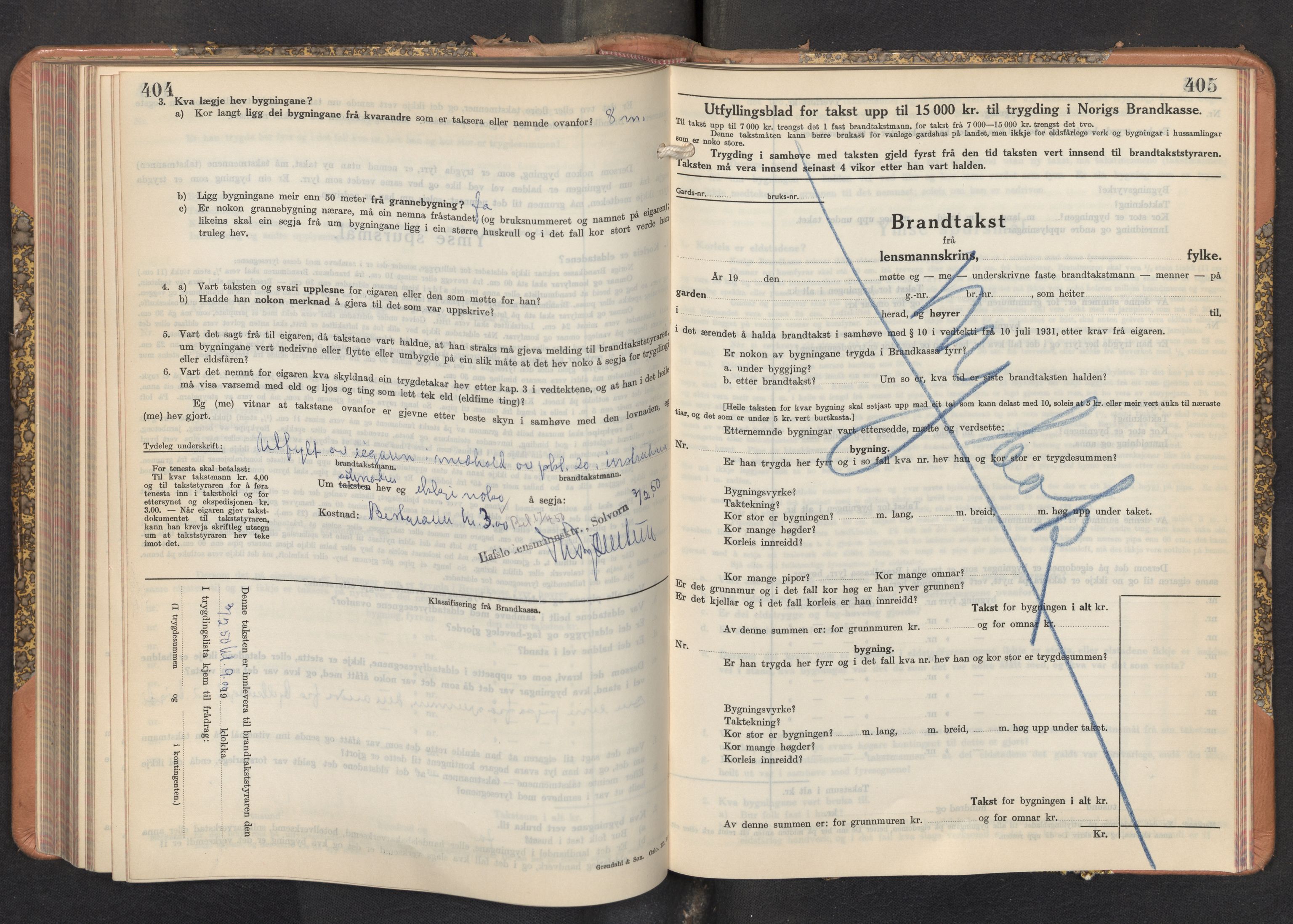 Lensmannen i Hafslo, AV/SAB-A-28001/0012/L0010: Branntakstprotokoll, skjematakst, 1939-1950, s. 404-405
