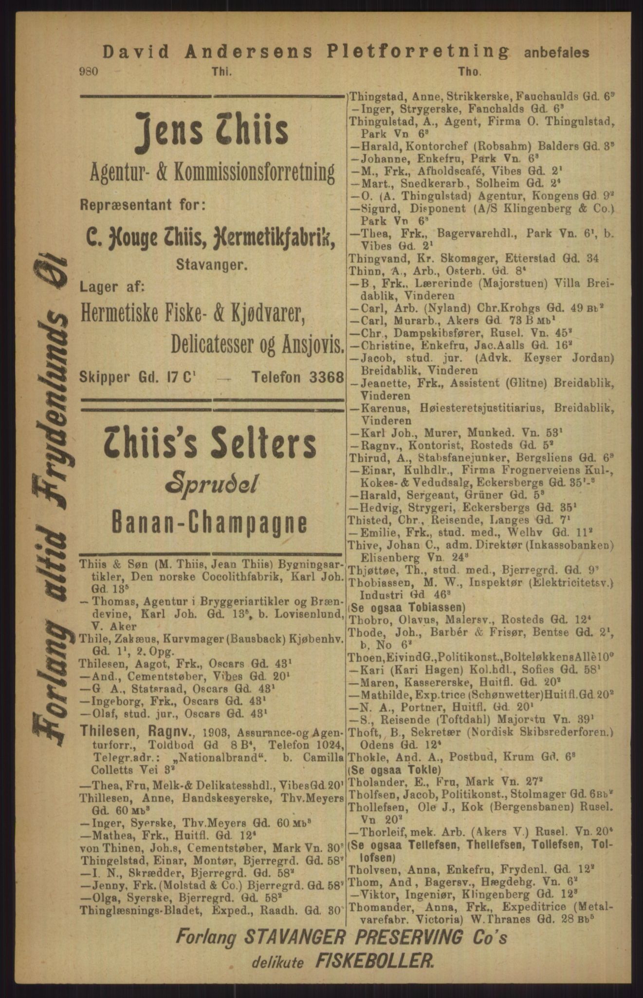 Kristiania/Oslo adressebok, PUBL/-, 1911, s. 980