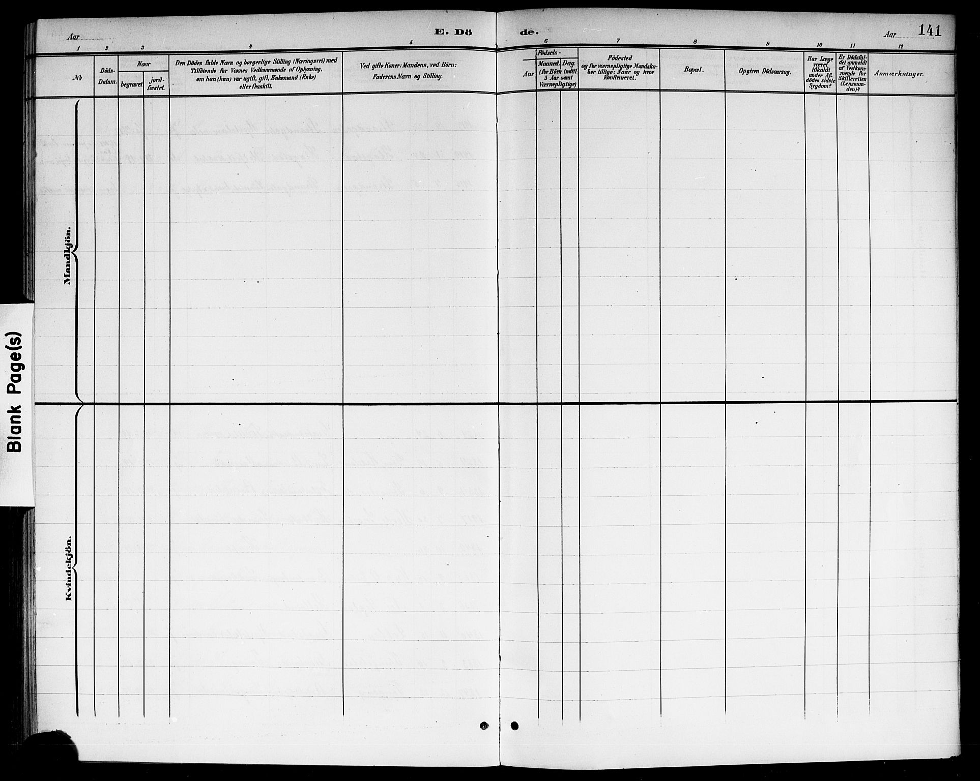 Modum kirkebøker, AV/SAKO-A-234/G/Gc/L0001: Klokkerbok nr. III 1, 1901-1919, s. 141