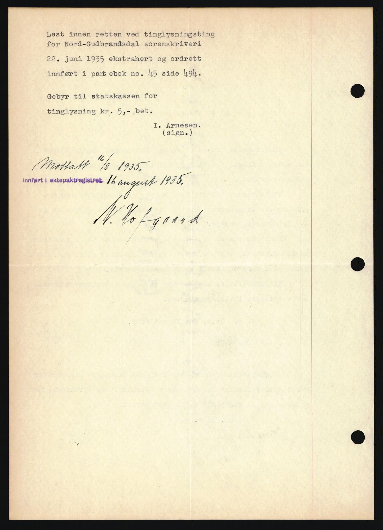 Oslo byskriverembete, AV/SAO-A-10227/2/G/Gb/L0037: Tinglyste ektepakter, Oppland, bind 2-3, 1935-1950