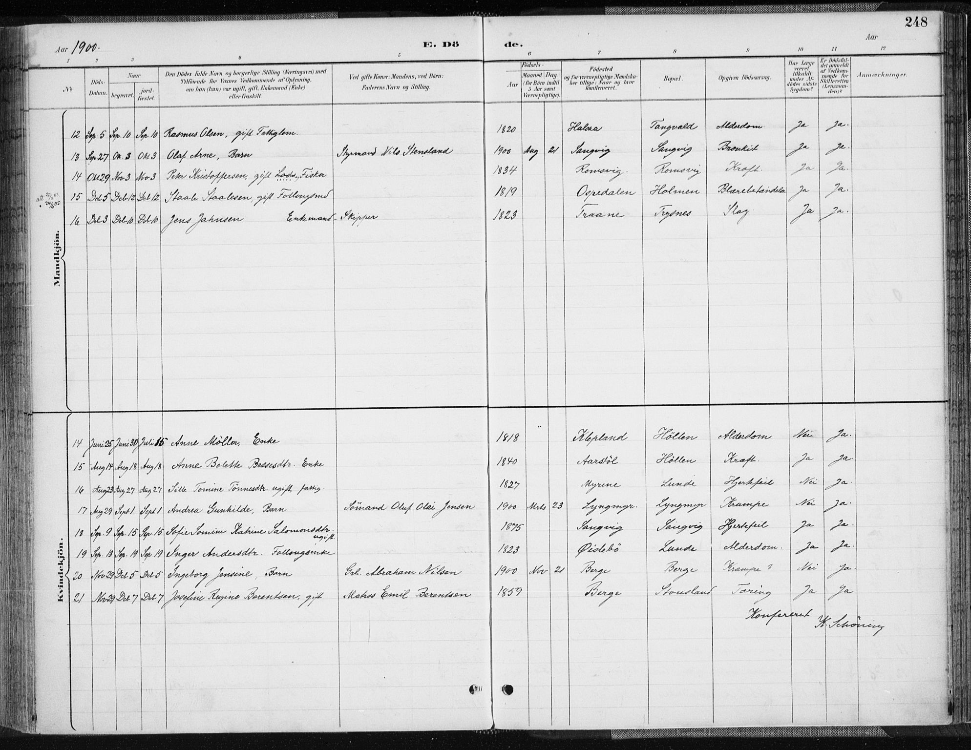 Søgne sokneprestkontor, AV/SAK-1111-0037/F/Fa/Fab/L0013: Ministerialbok nr. A 13, 1892-1911, s. 248