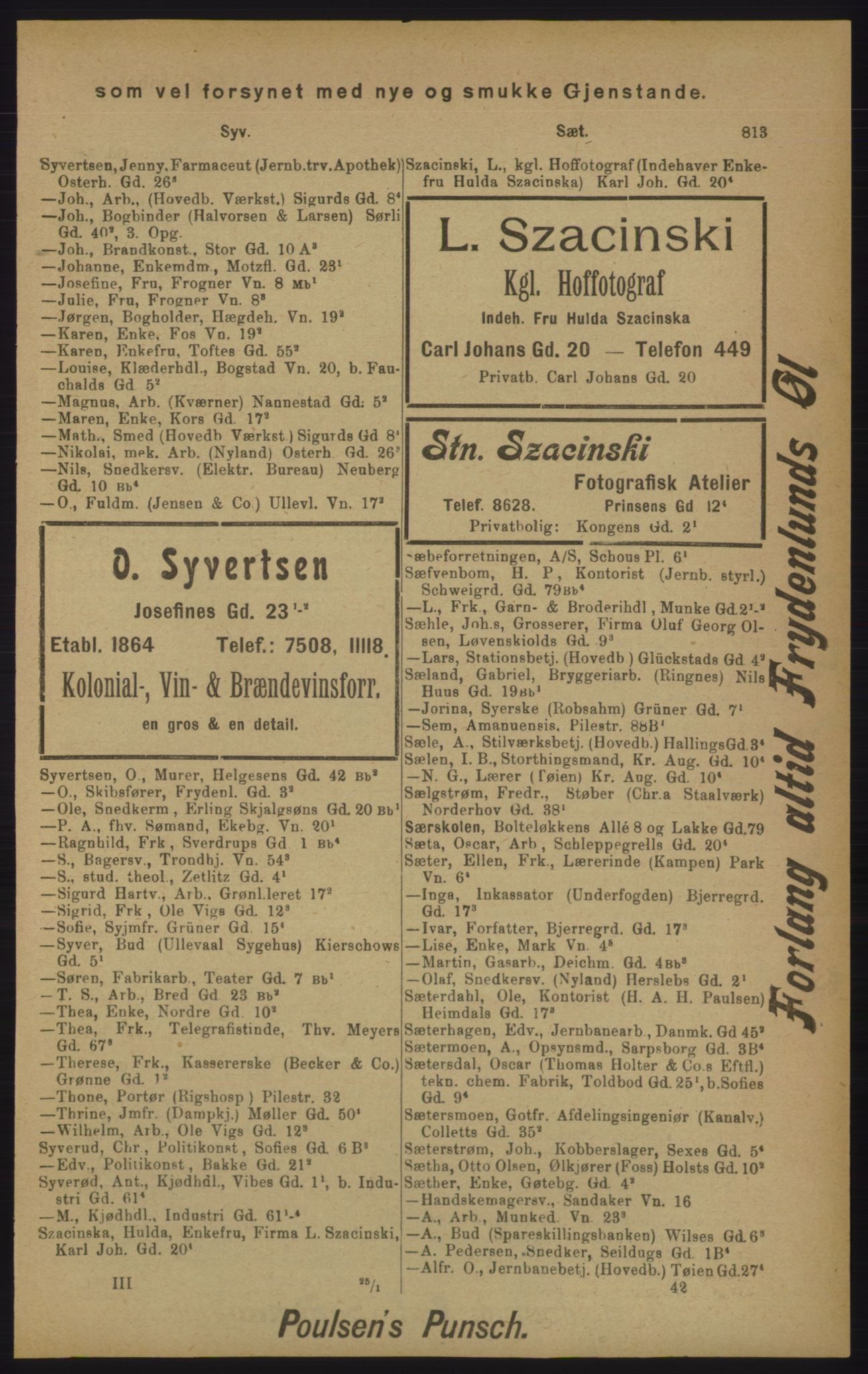 Kristiania/Oslo adressebok, PUBL/-, 1905, s. 813