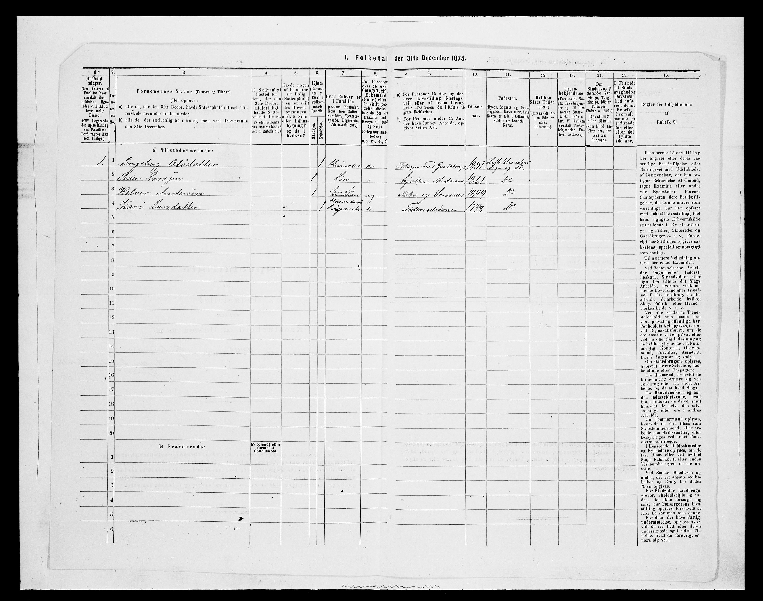 SAH, Folketelling 1875 for 0438P Lille Elvedalen (Alvdal) prestegjeld, 1875, s. 504