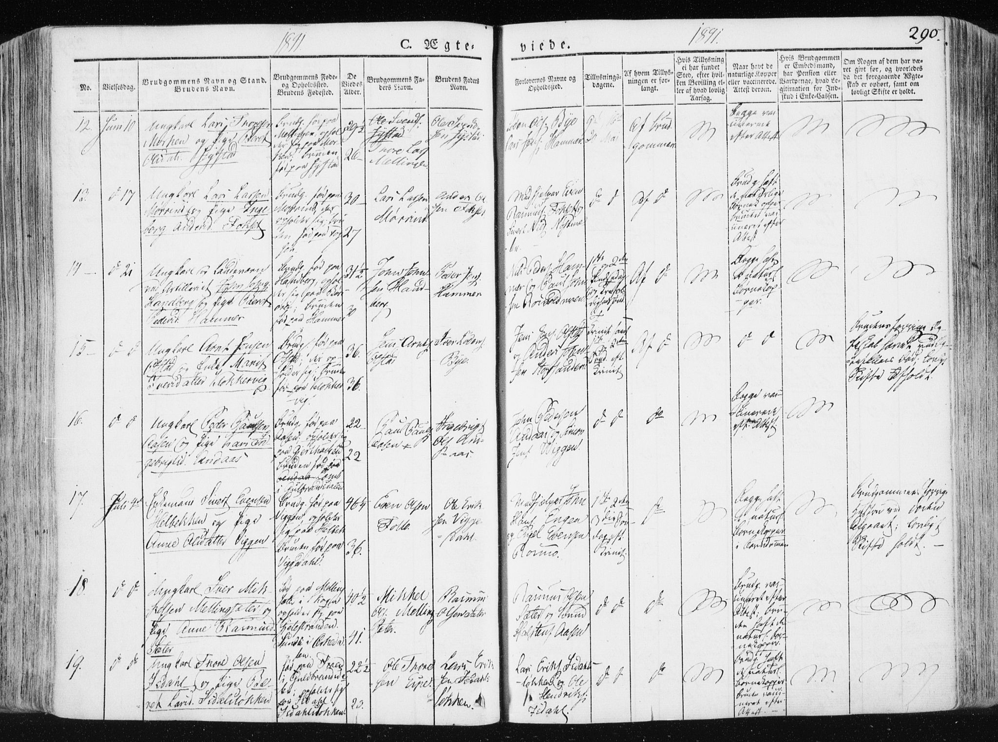 Ministerialprotokoller, klokkerbøker og fødselsregistre - Sør-Trøndelag, SAT/A-1456/665/L0771: Ministerialbok nr. 665A06, 1830-1856, s. 290