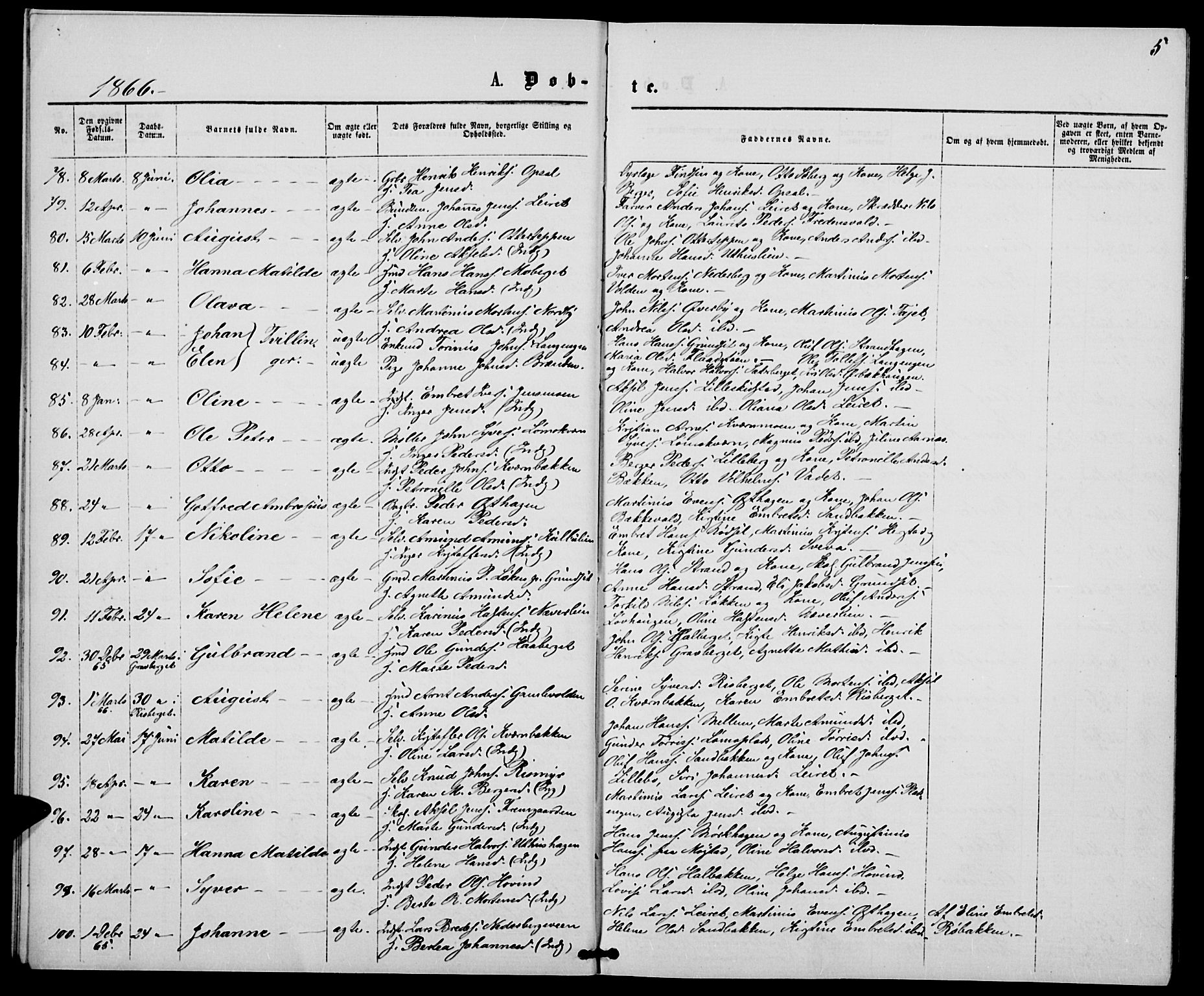 Elverum prestekontor, AV/SAH-PREST-044/H/Ha/Hab/L0004: Klokkerbok nr. 4, 1866-1874, s. 5