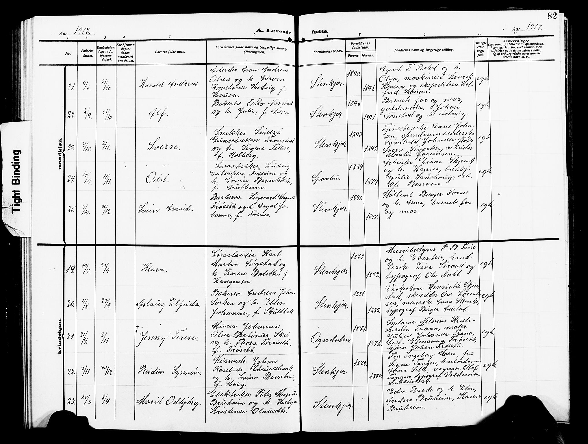 Ministerialprotokoller, klokkerbøker og fødselsregistre - Nord-Trøndelag, AV/SAT-A-1458/739/L0376: Klokkerbok nr. 739C04, 1908-1917, s. 82