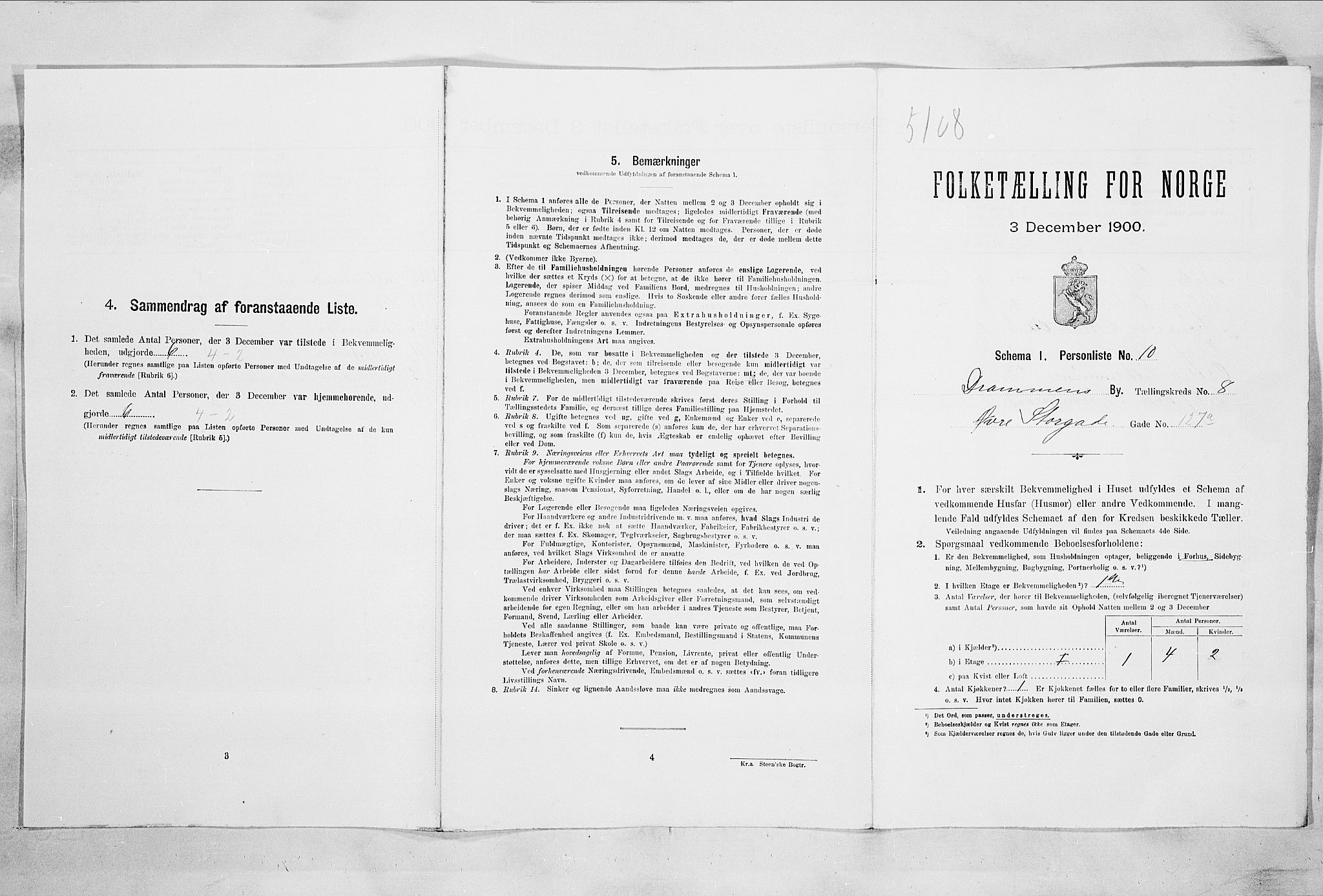 RA, Folketelling 1900 for 0602 Drammen kjøpstad, 1900, s. 1810