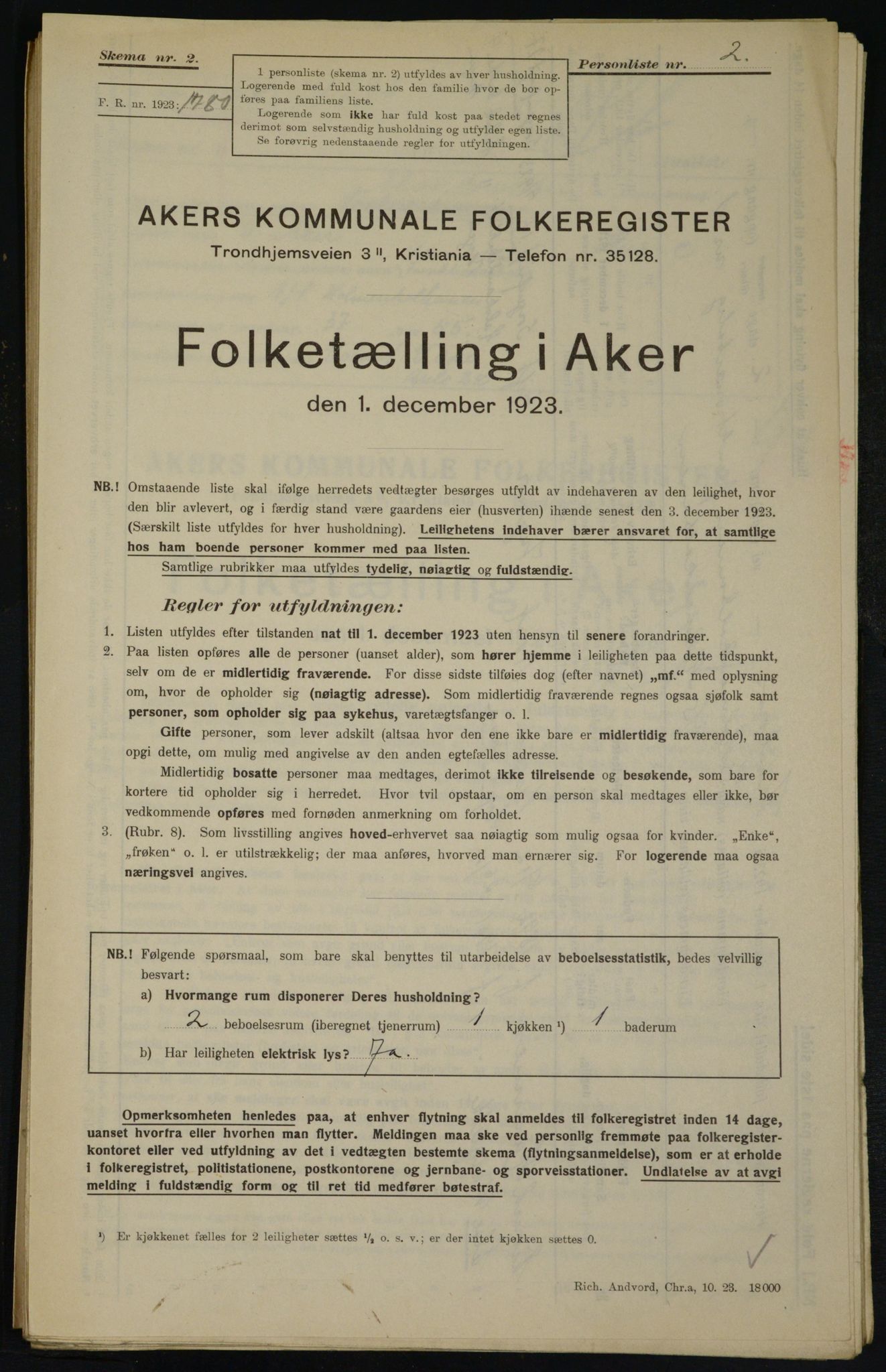 , Kommunal folketelling 1.12.1923 for Aker, 1923, s. 19322