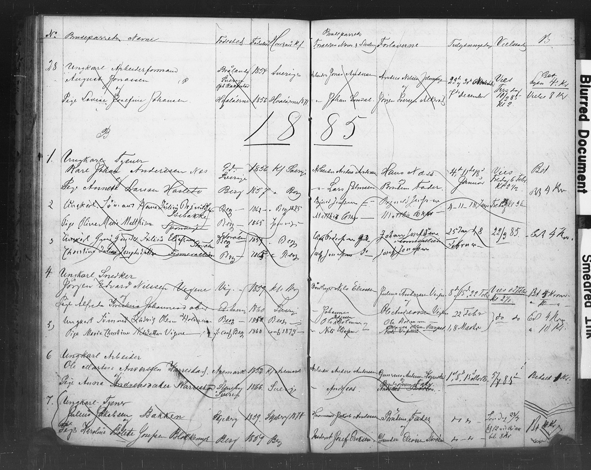 Berg prestekontor Kirkebøker, SAO/A-10902/H/Ha/L0001: Lysningsprotokoll nr. I 1, 1857-1894