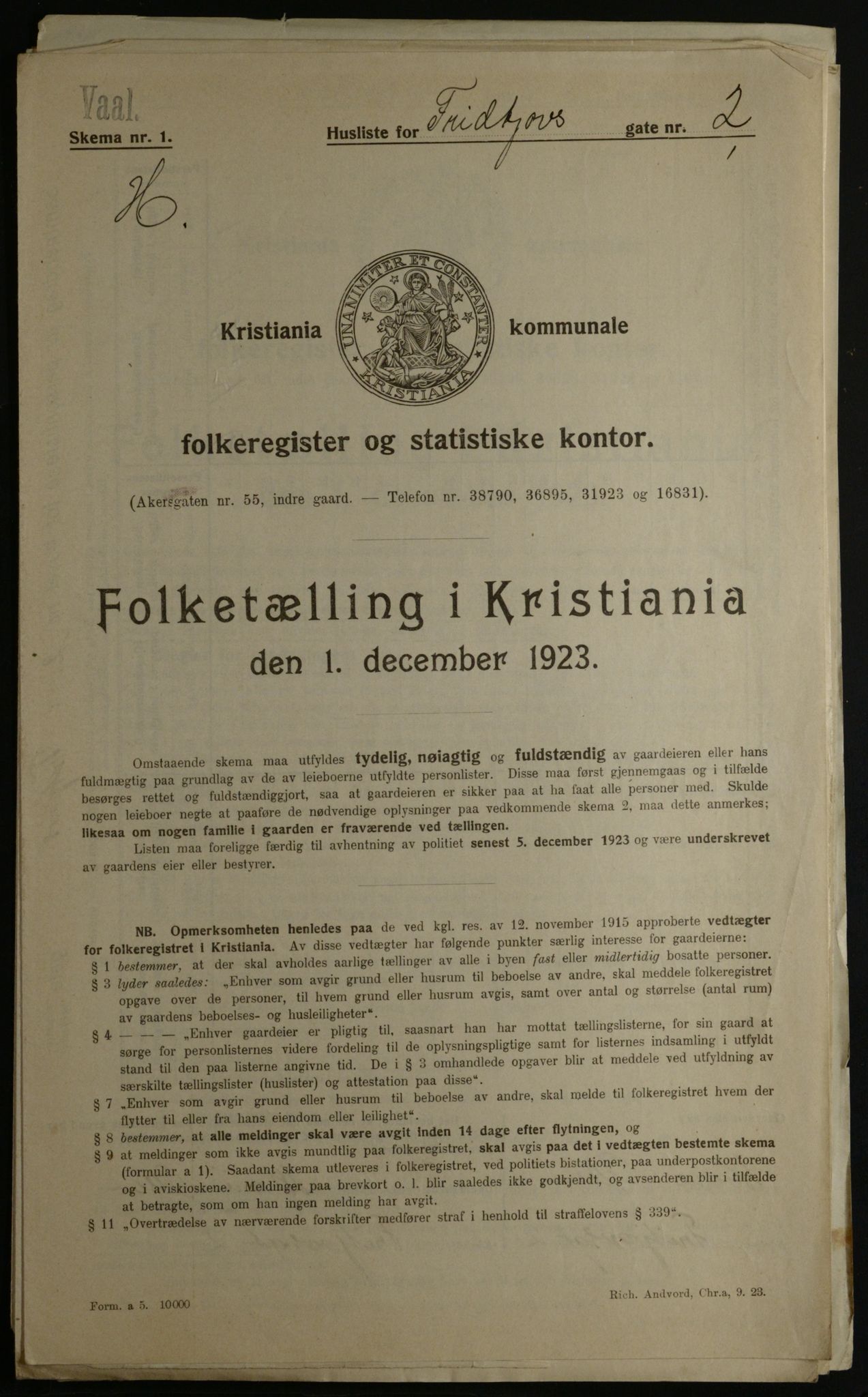 OBA, Kommunal folketelling 1.12.1923 for Kristiania, 1923, s. 30137