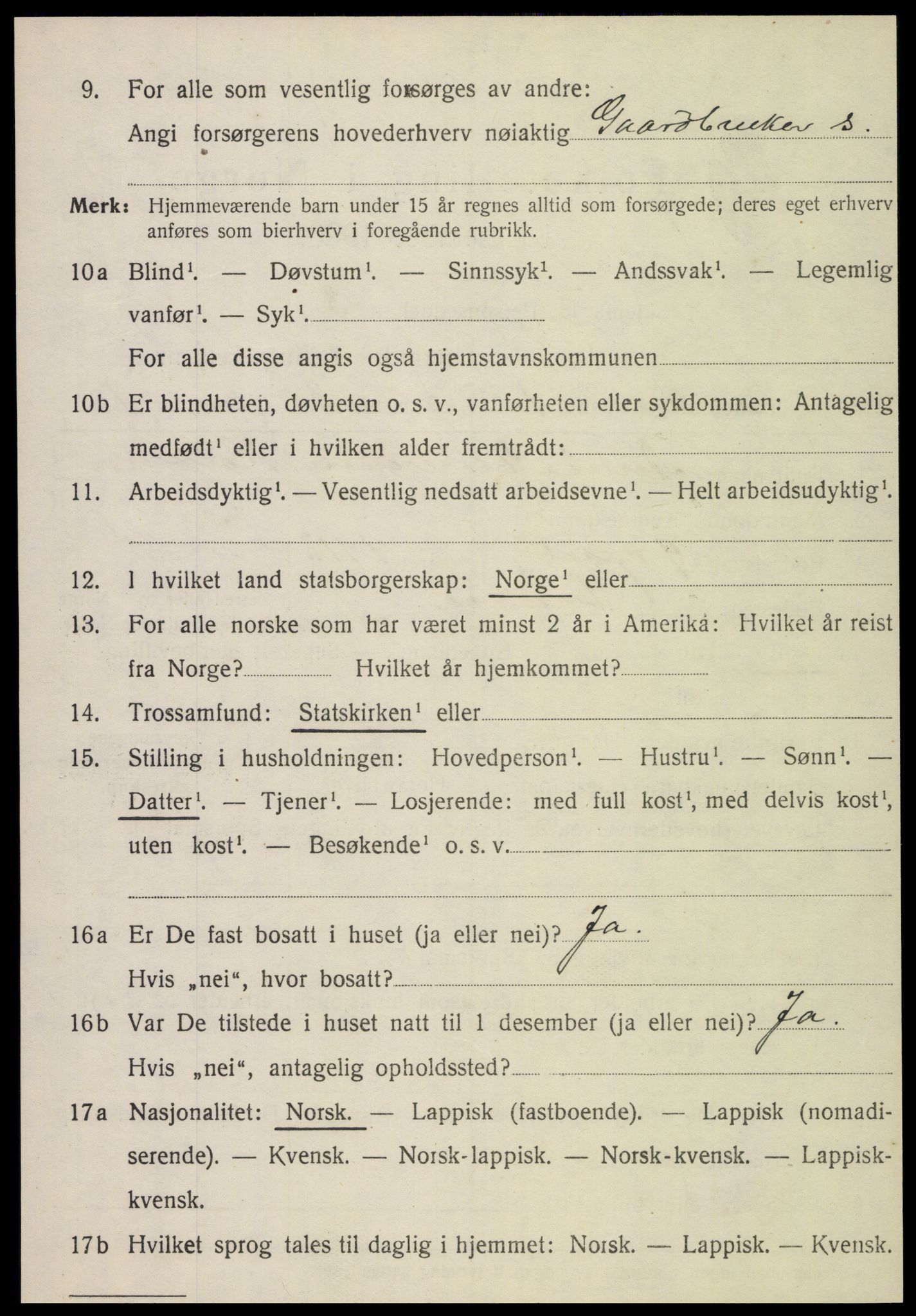 SAT, Folketelling 1920 for 1736 Snåsa herred, 1920, s. 1189