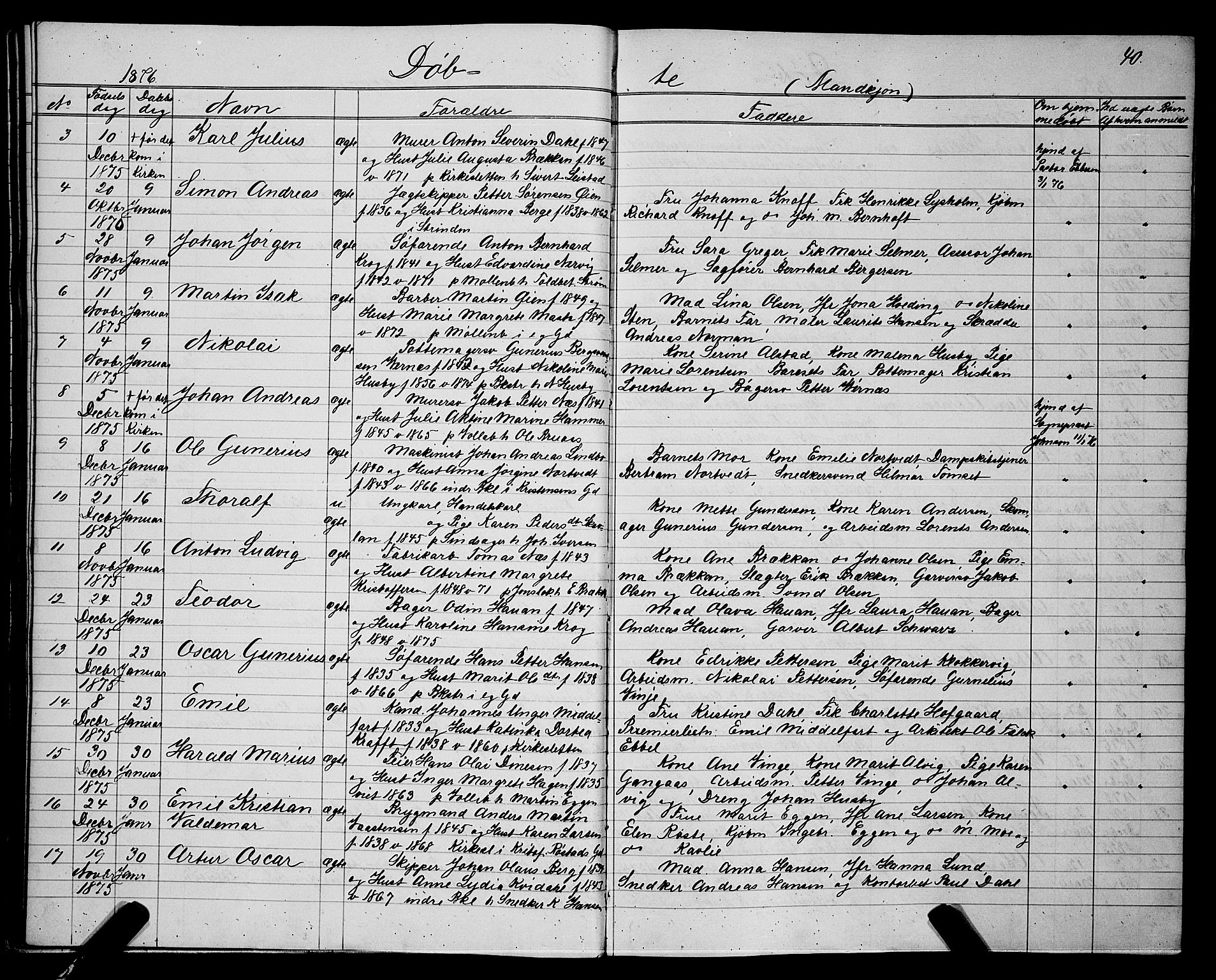 Ministerialprotokoller, klokkerbøker og fødselsregistre - Sør-Trøndelag, SAT/A-1456/604/L0220: Klokkerbok nr. 604C03, 1870-1885, s. 40
