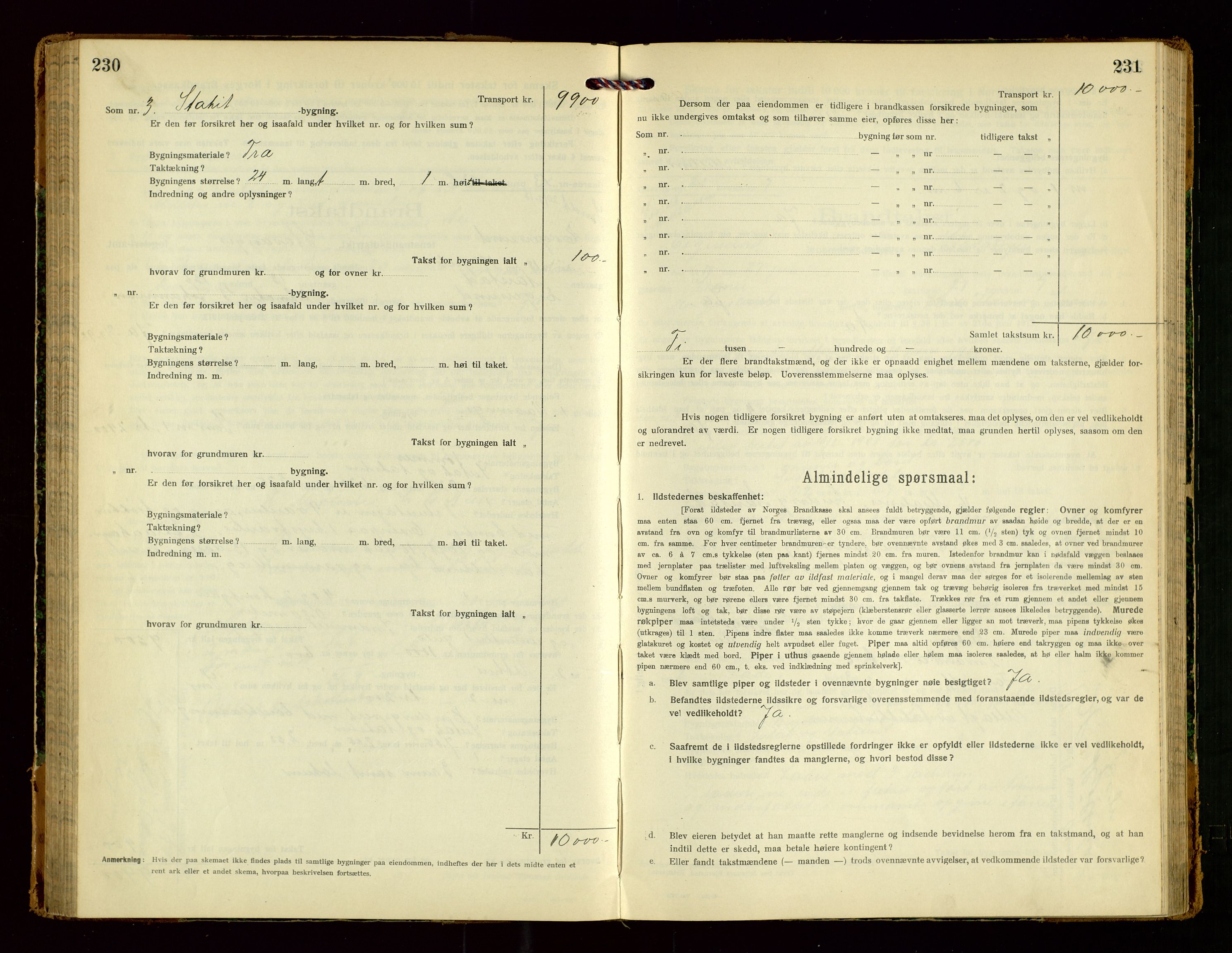 Eigersund lensmannskontor, AV/SAST-A-100171/Gob/L0003: "Brandtakstprotokol", 1917-1920, s. 230-231