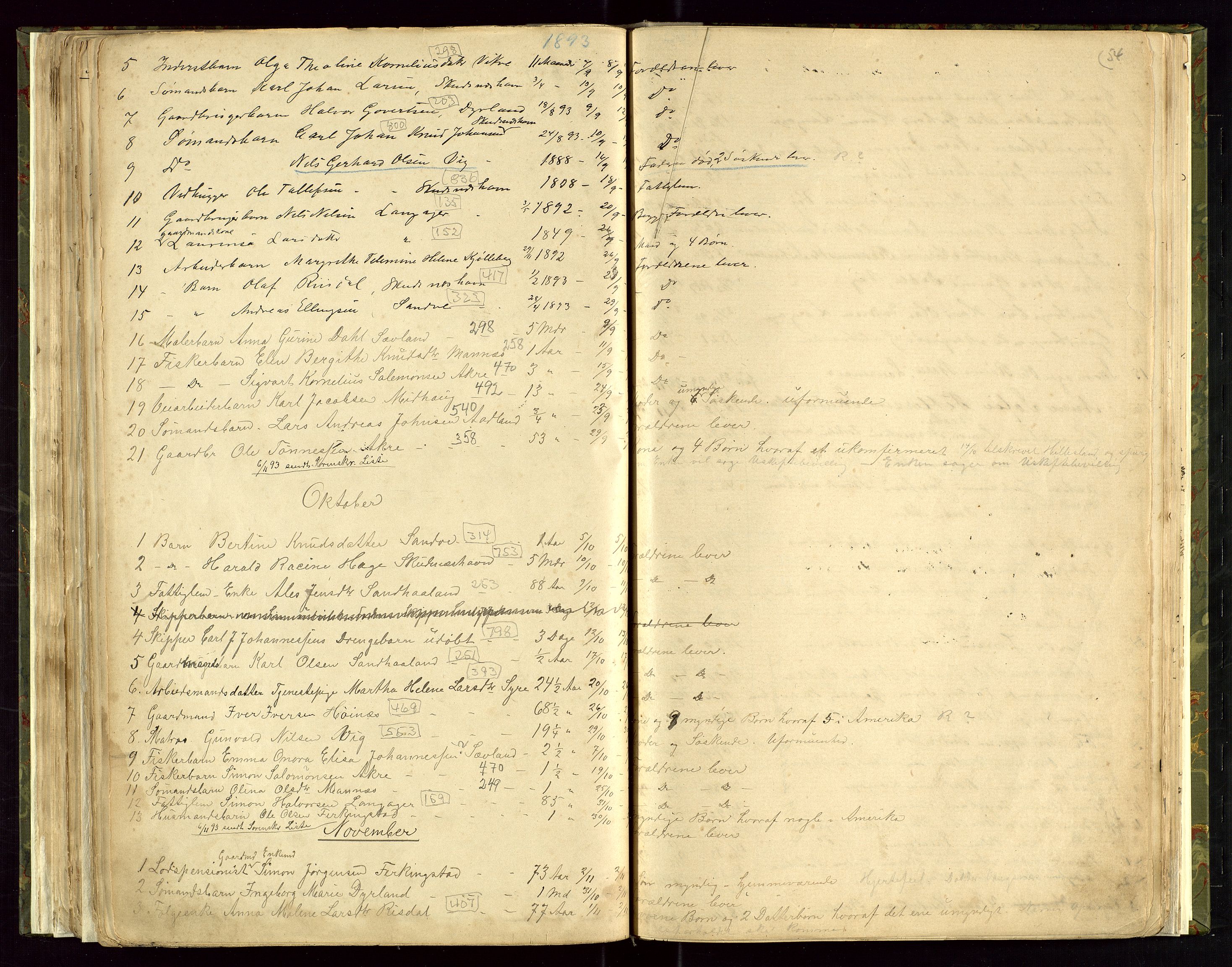 Skudenes lensmannskontor, AV/SAST-A-100444/Gga/L0001: "Dødsliste", 1884-1899, s. 54