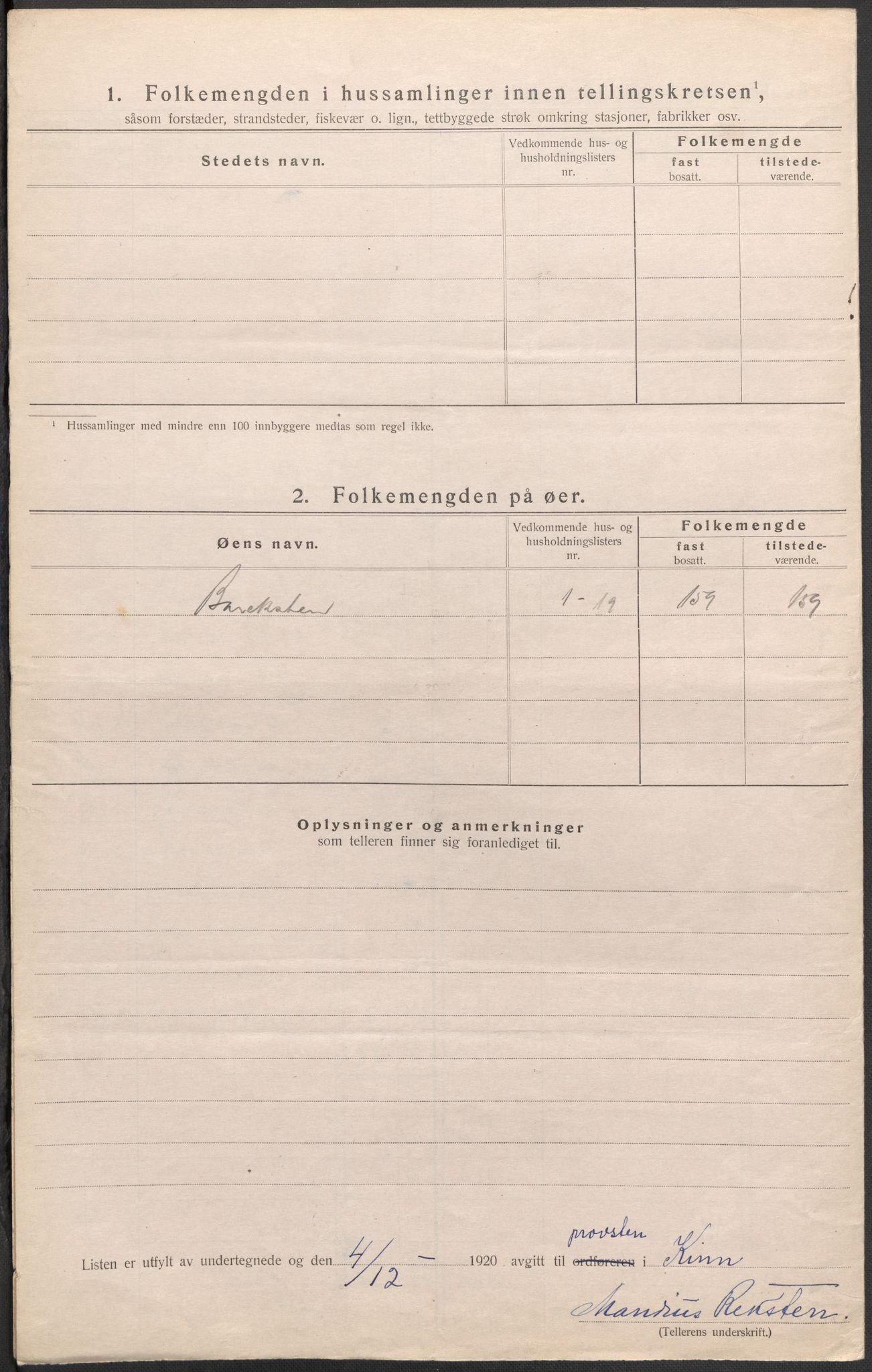 SAB, Folketelling 1920 for 1437 Kinn herred, 1920, s. 10