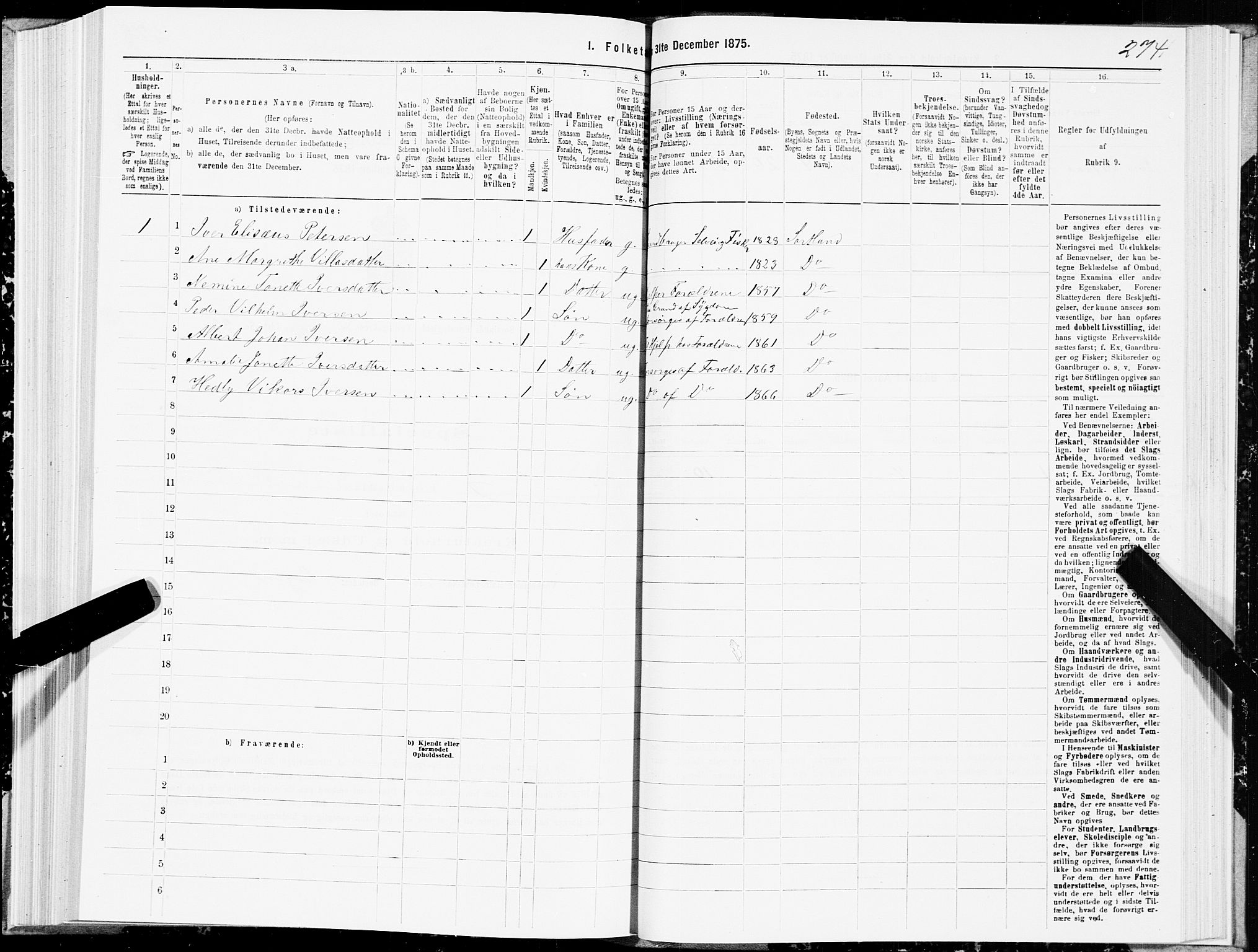 SAT, Folketelling 1875 for 1870P Sortland prestegjeld, 1875, s. 2274