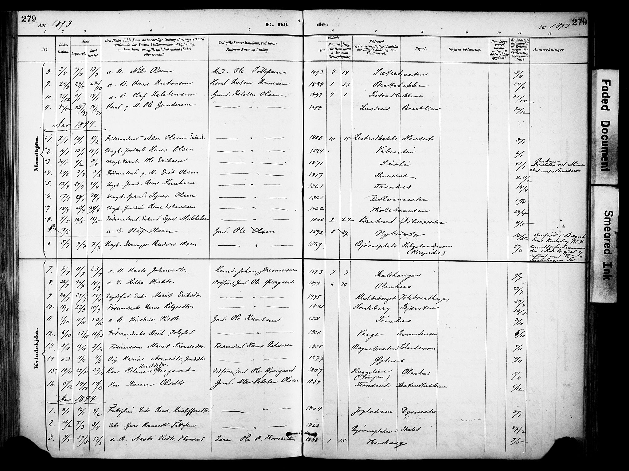 Sør-Aurdal prestekontor, AV/SAH-PREST-128/H/Ha/Haa/L0009: Ministerialbok nr. 9, 1886-1906, s. 279