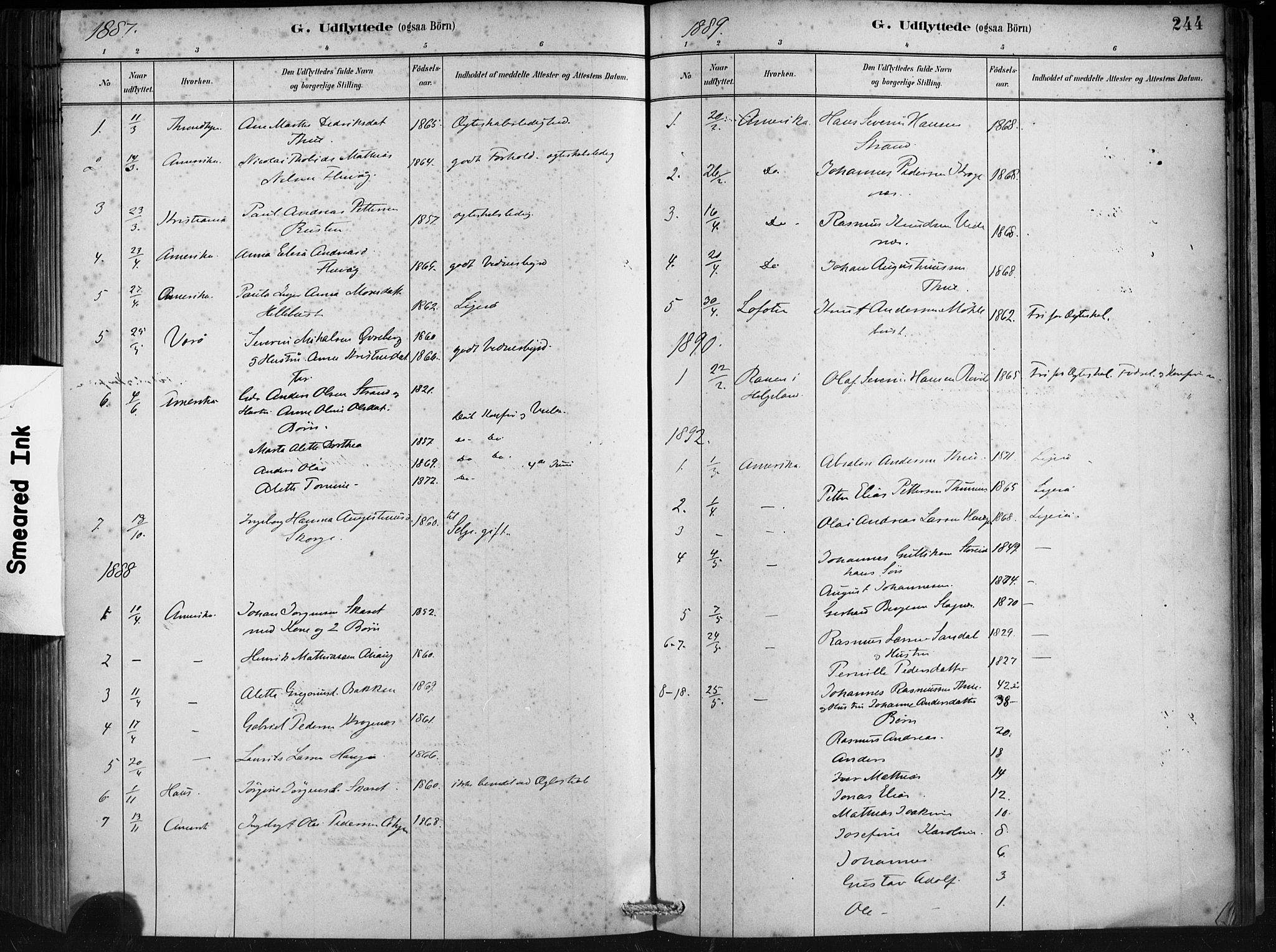Ministerialprotokoller, klokkerbøker og fødselsregistre - Møre og Romsdal, SAT/A-1454/501/L0008: Ministerialbok nr. 501A08, 1885-1901, s. 244