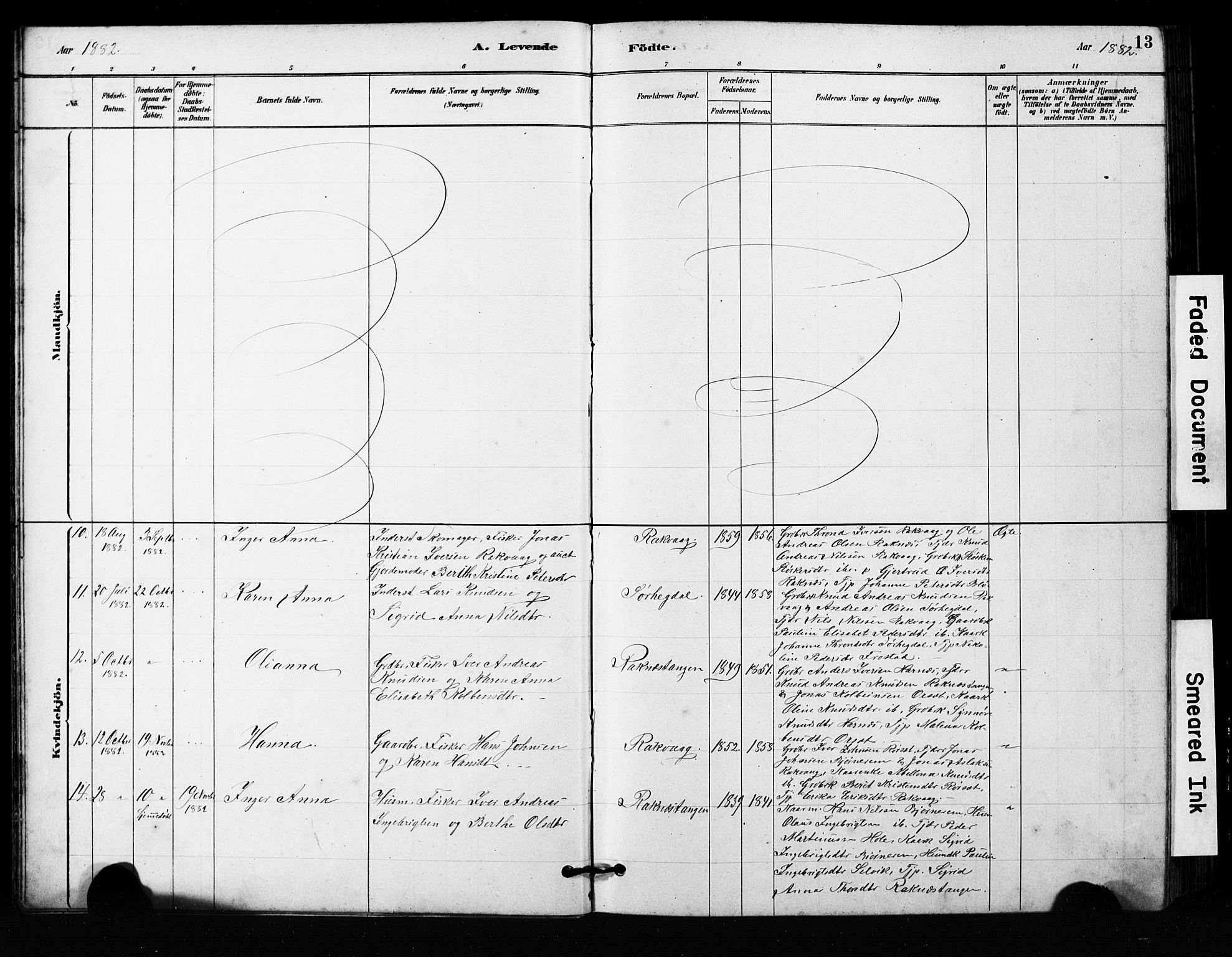 Ministerialprotokoller, klokkerbøker og fødselsregistre - Møre og Romsdal, SAT/A-1454/563/L0737: Klokkerbok nr. 563C01, 1878-1916, s. 13