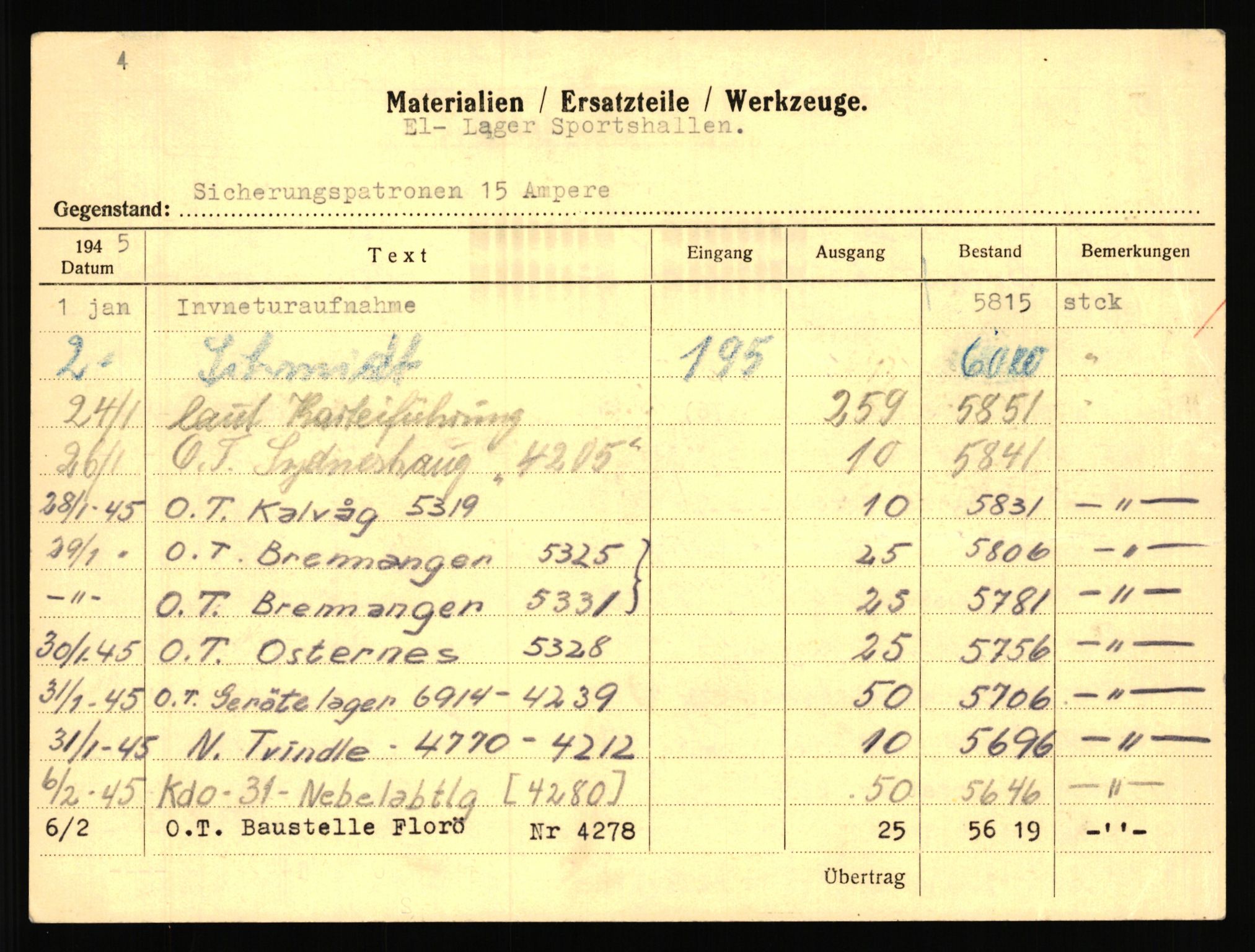 Tyske arkiver, Organisation Todt (OT), Einsatzgruppe Wiking, RA/RAFA-2188/2/H/Hd/Hda/L0029/0002: Diverse, Zone Bergen / Diverse, 1940-1945, s. 152