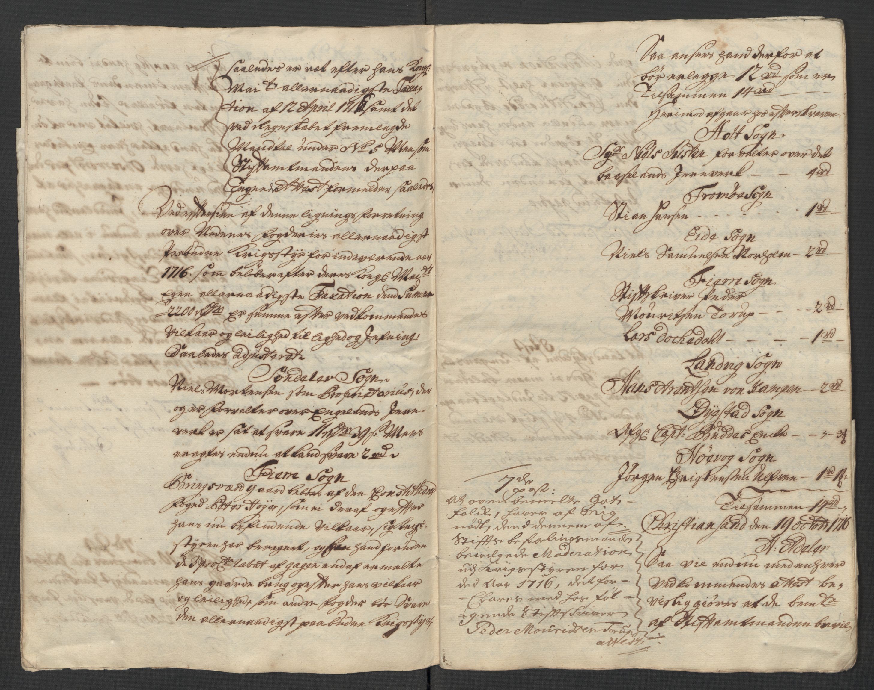 Rentekammeret inntil 1814, Reviderte regnskaper, Fogderegnskap, AV/RA-EA-4092/R39/L2325: Fogderegnskap Nedenes, 1716, s. 361