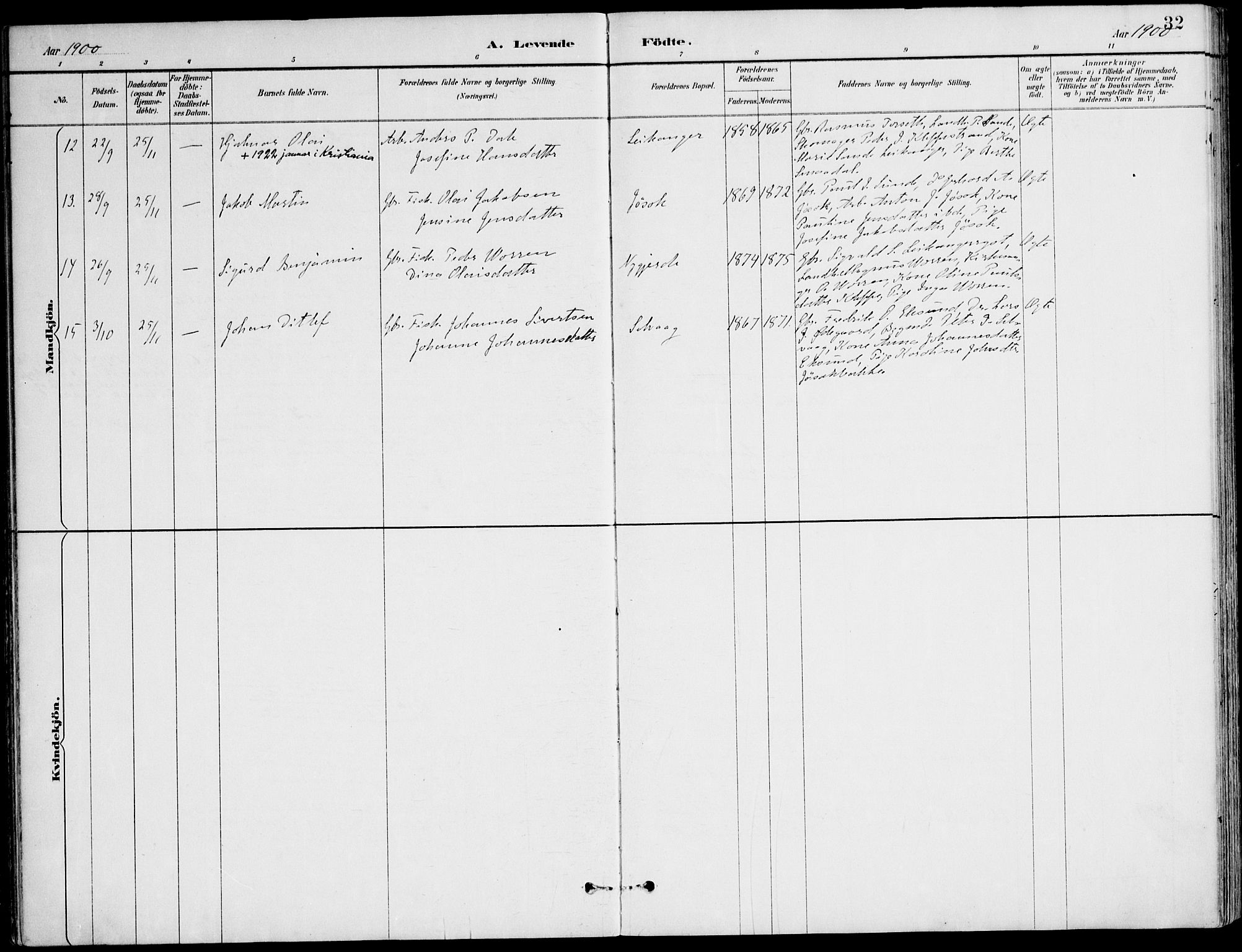 Ministerialprotokoller, klokkerbøker og fødselsregistre - Møre og Romsdal, AV/SAT-A-1454/508/L0095: Ministerialbok nr. 508A02, 1887-1920, s. 32