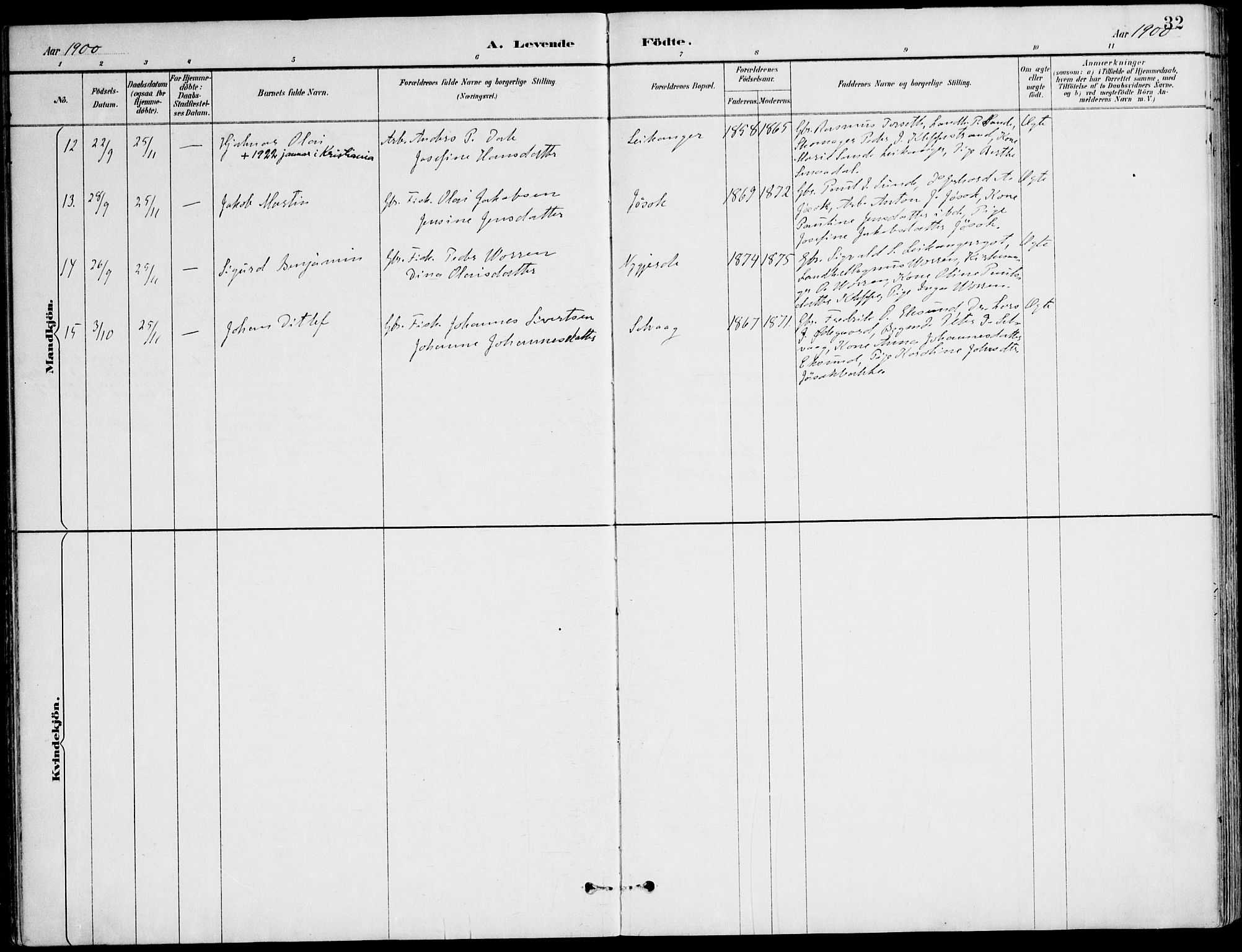 Ministerialprotokoller, klokkerbøker og fødselsregistre - Møre og Romsdal, SAT/A-1454/508/L0095: Ministerialbok nr. 508A02, 1887-1920, s. 32