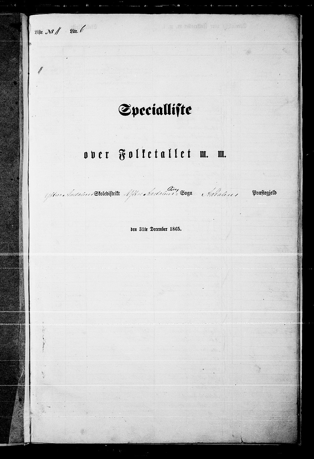 RA, Folketelling 1865 for 0614P Ådal prestegjeld, 1865, s. 104