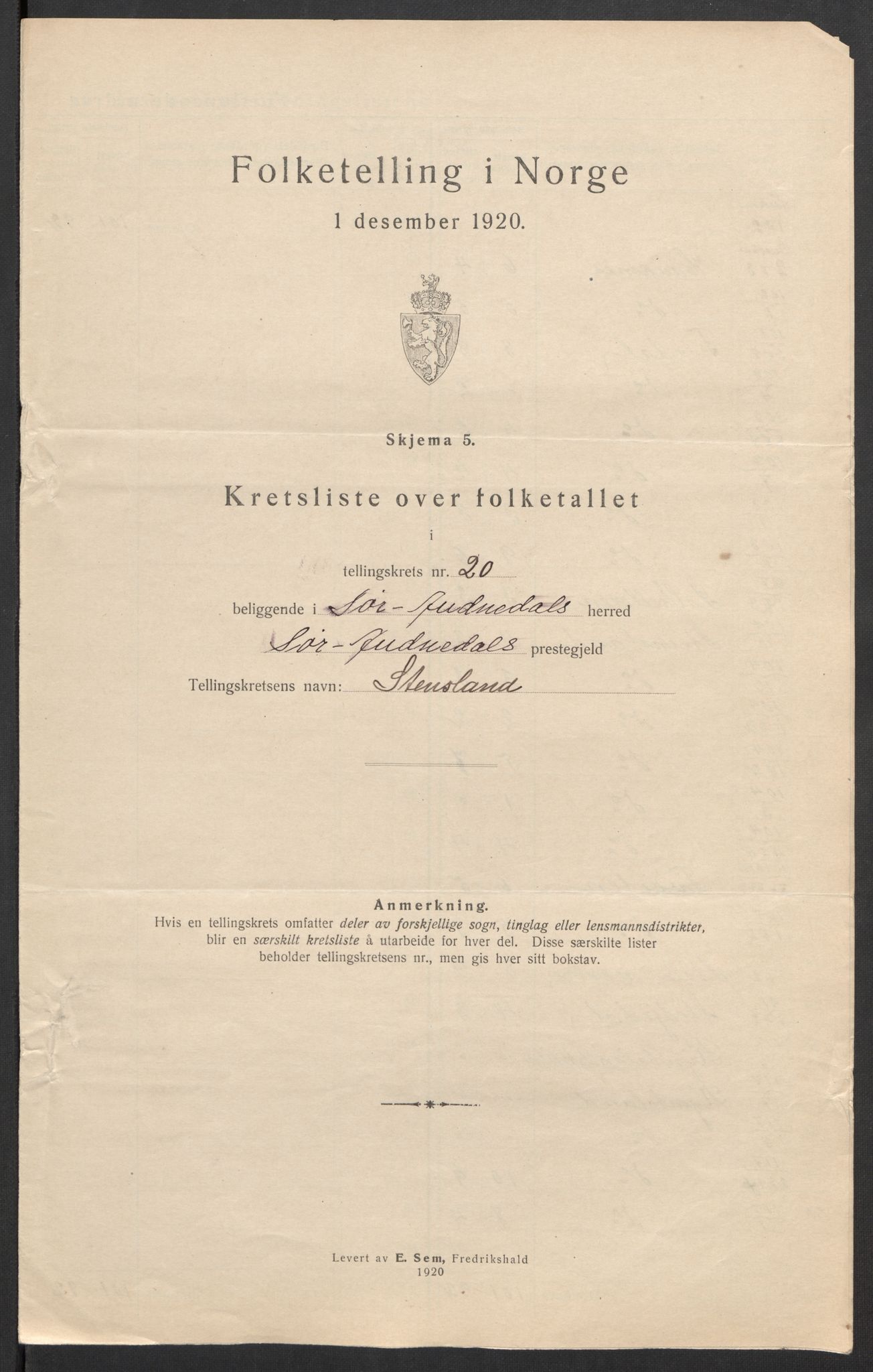SAK, Folketelling 1920 for 1029 Sør-Audnedal herred, 1920, s. 76